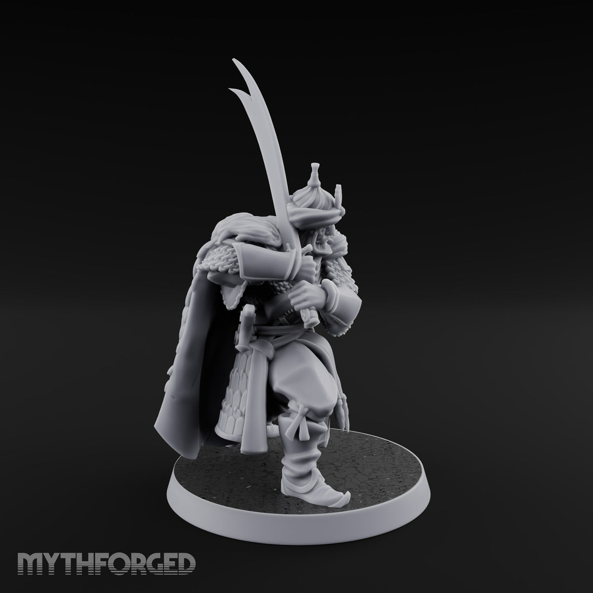 Standing to Arms Human Janissary B Miniature for Dungeons and Dragons, Pathfinder or other TTRPGs