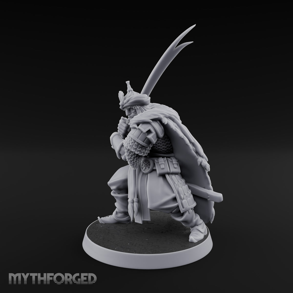 Standing to Arms Human Janissary B Miniature for Dungeons and Dragons, Pathfinder or other TTRPGs