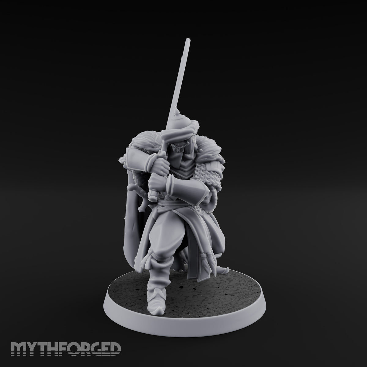 Standing to Arms Human Janissary B Miniature for Dungeons and Dragons, Pathfinder or other TTRPGs