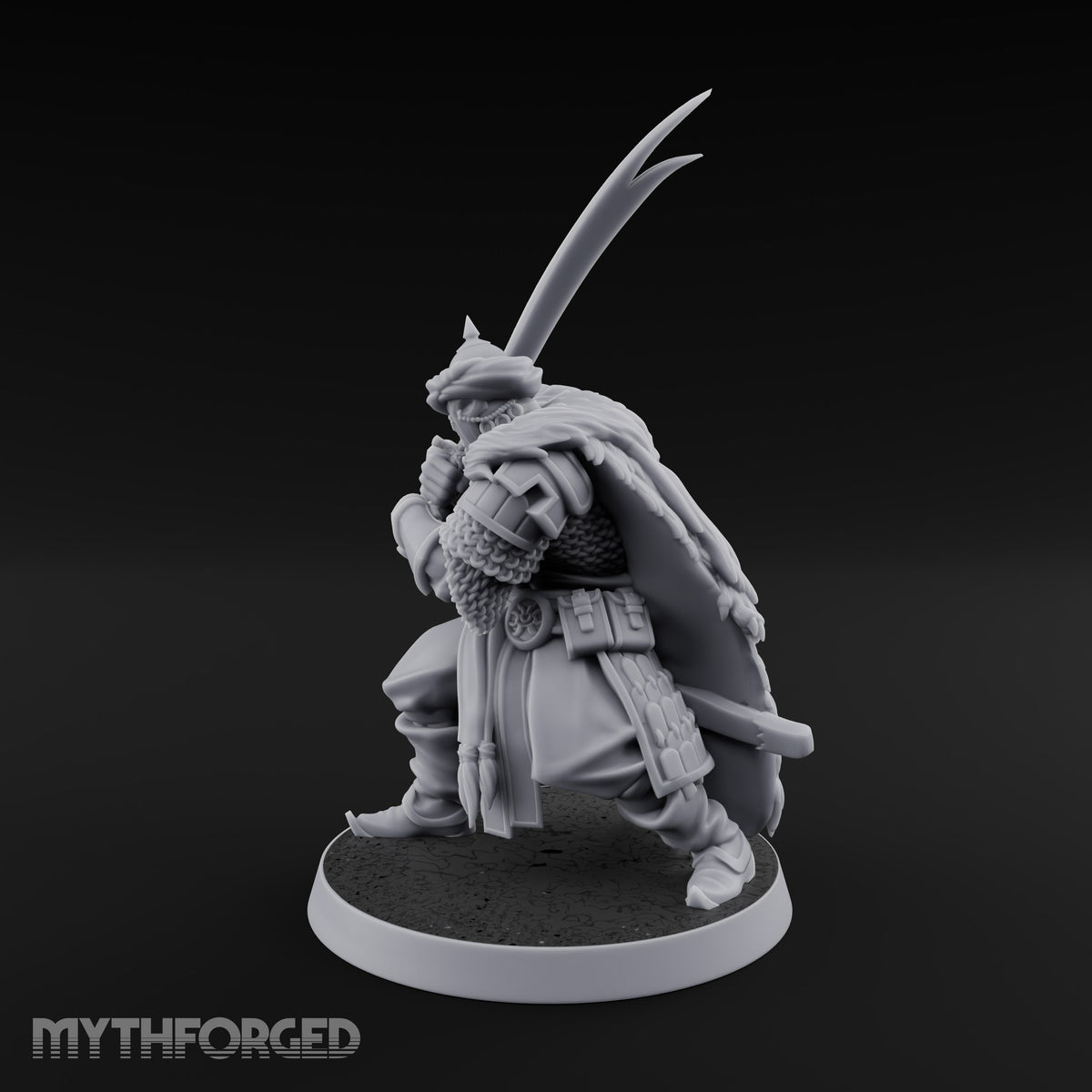 Standing to Arms Human Janissary B Miniature for Dungeons and Dragons, Pathfinder or other TTRPGs