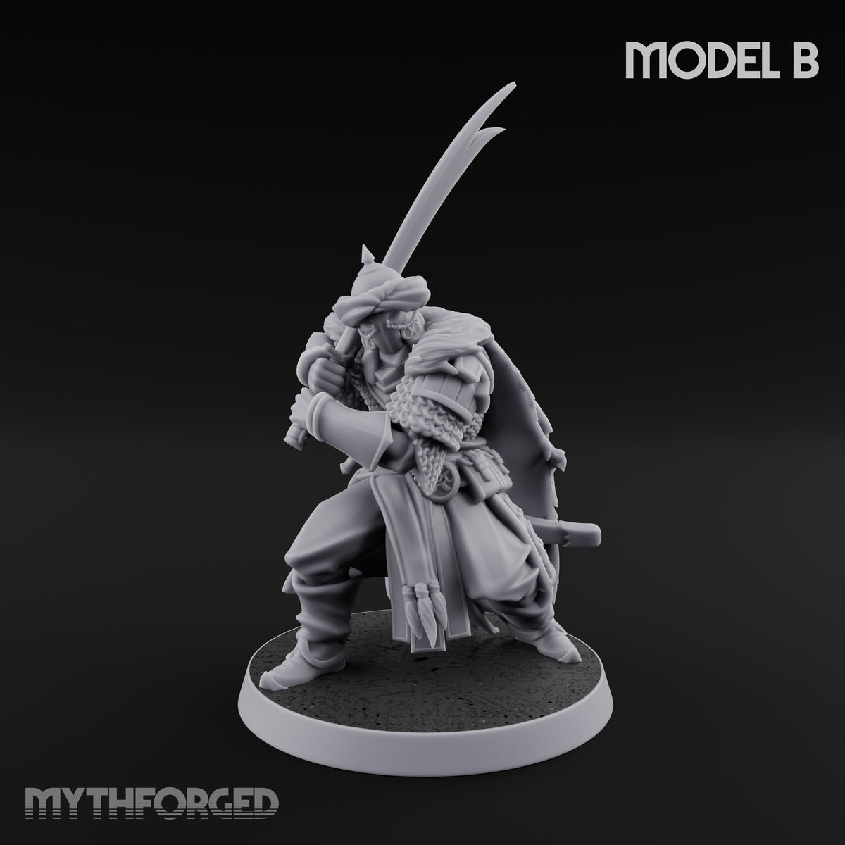 Standing to Arms Human Janissary B Miniature for Dungeons and Dragons, Pathfinder or other TTRPGs
