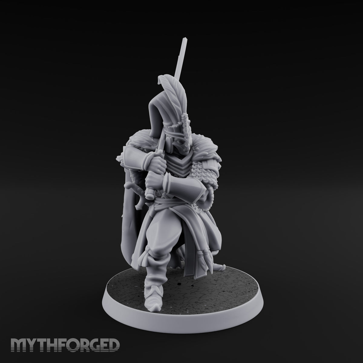 Standing to Arms Human Janissary B Miniature for Dungeons and Dragons, Pathfinder or other TTRPGs