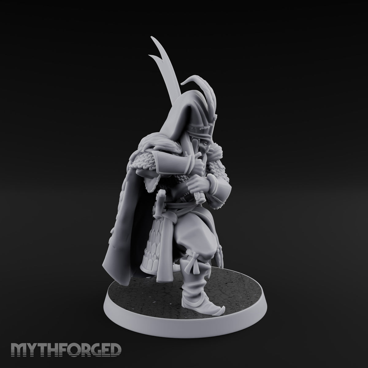 Standing to Arms Human Janissary B Miniature for Dungeons and Dragons, Pathfinder or other TTRPGs