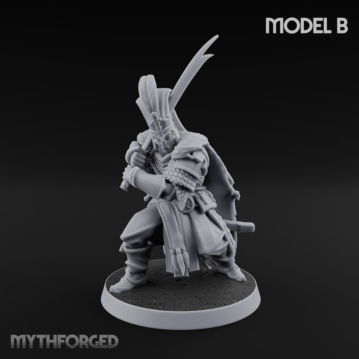 Standing to Arms Human Janissary B Miniature for Dungeons and Dragons, Pathfinder or other TTRPGs