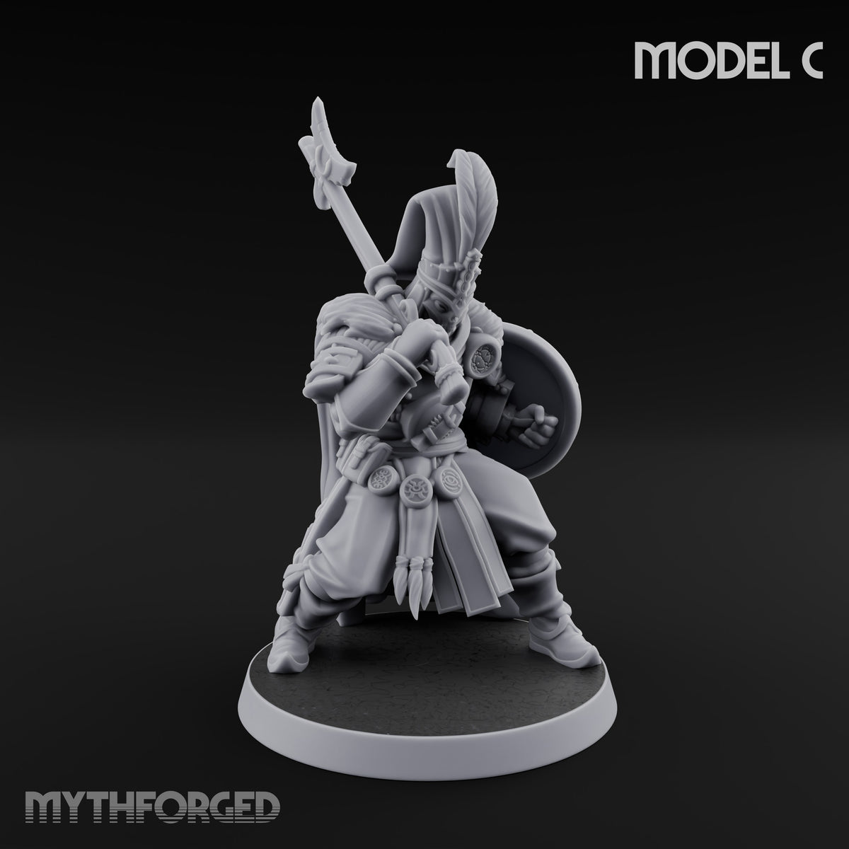 Standing to Arms Human Janissary C Miniature for Dungeons and Dragons, Pathfinder or other TTRPGs