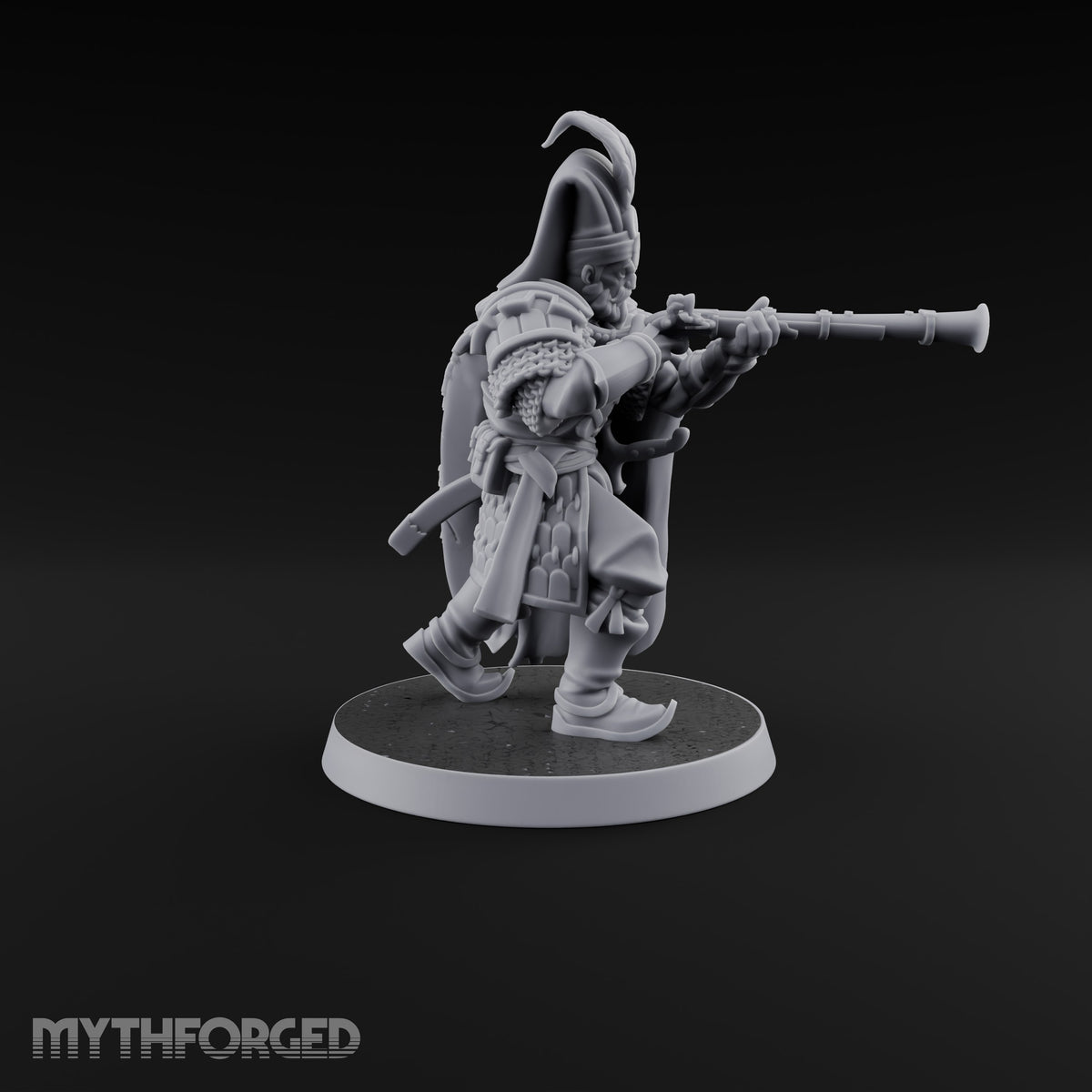 Standing to Arms Human Janissary D Miniature for Dungeons and Dragons, Pathfinder or other TTRPGs