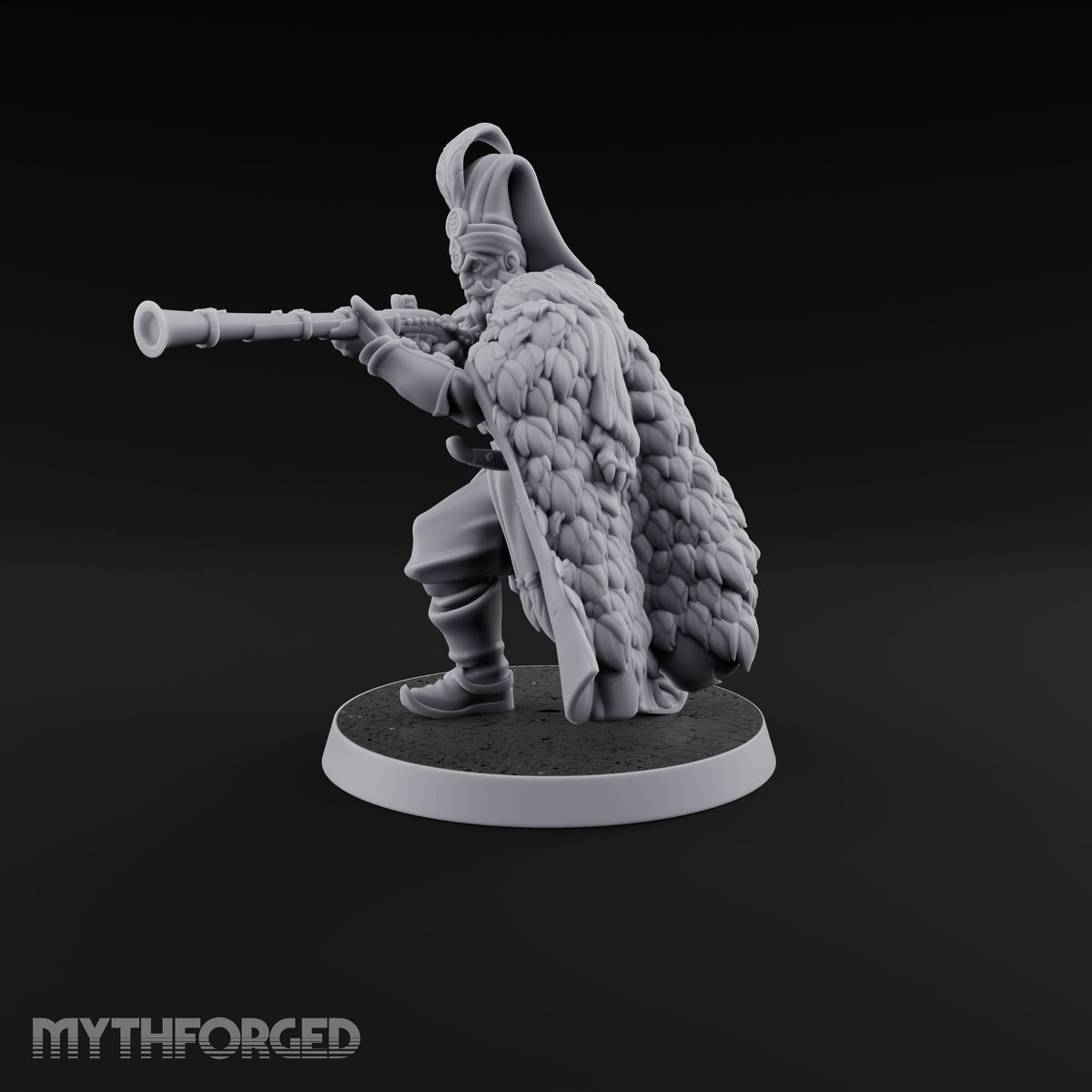 Standing to Arms Human Janissary D Miniature for Dungeons and Dragons, Pathfinder or other TTRPGs