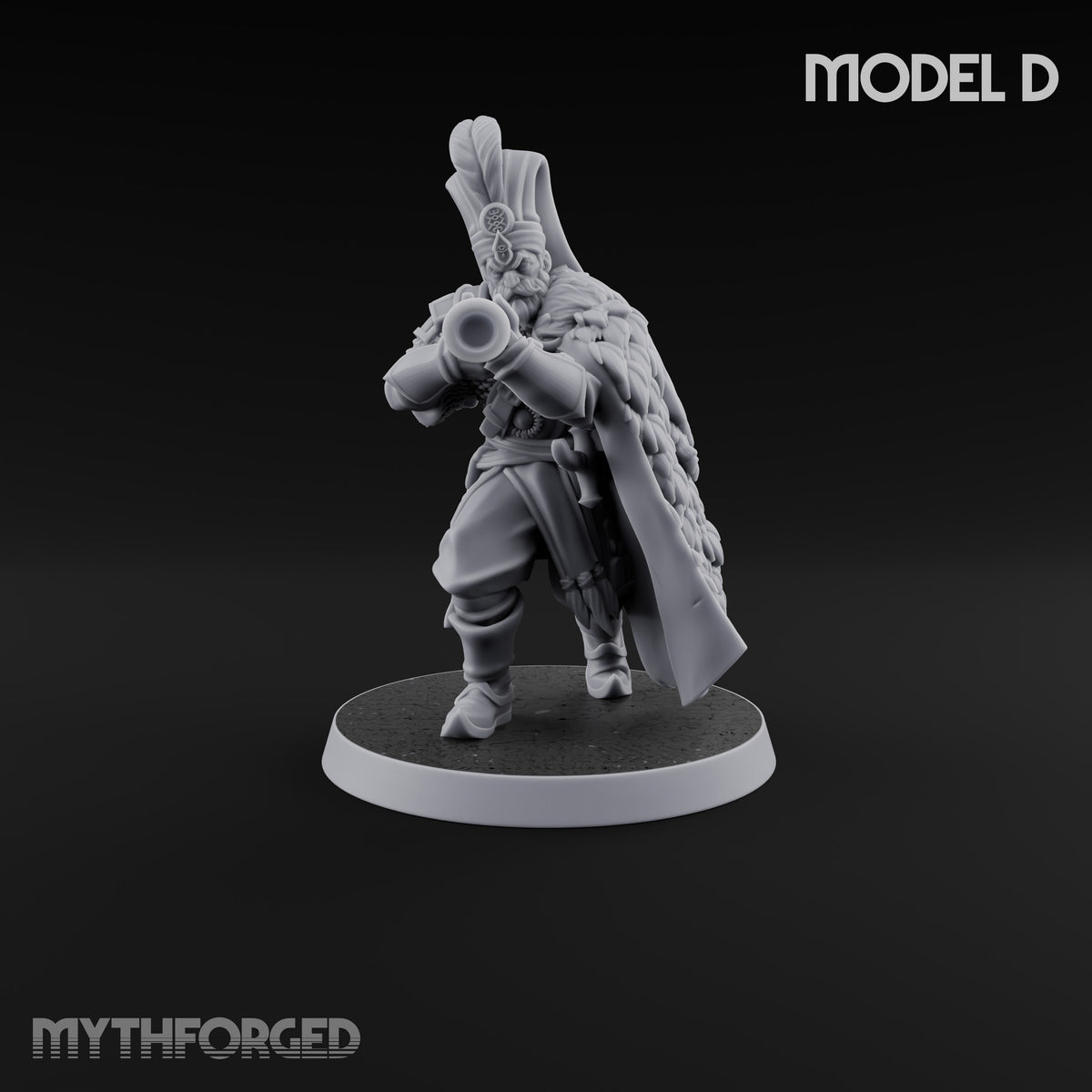 Standing to Arms Human Janissary D Miniature for Dungeons and Dragons, Pathfinder or other TTRPGs