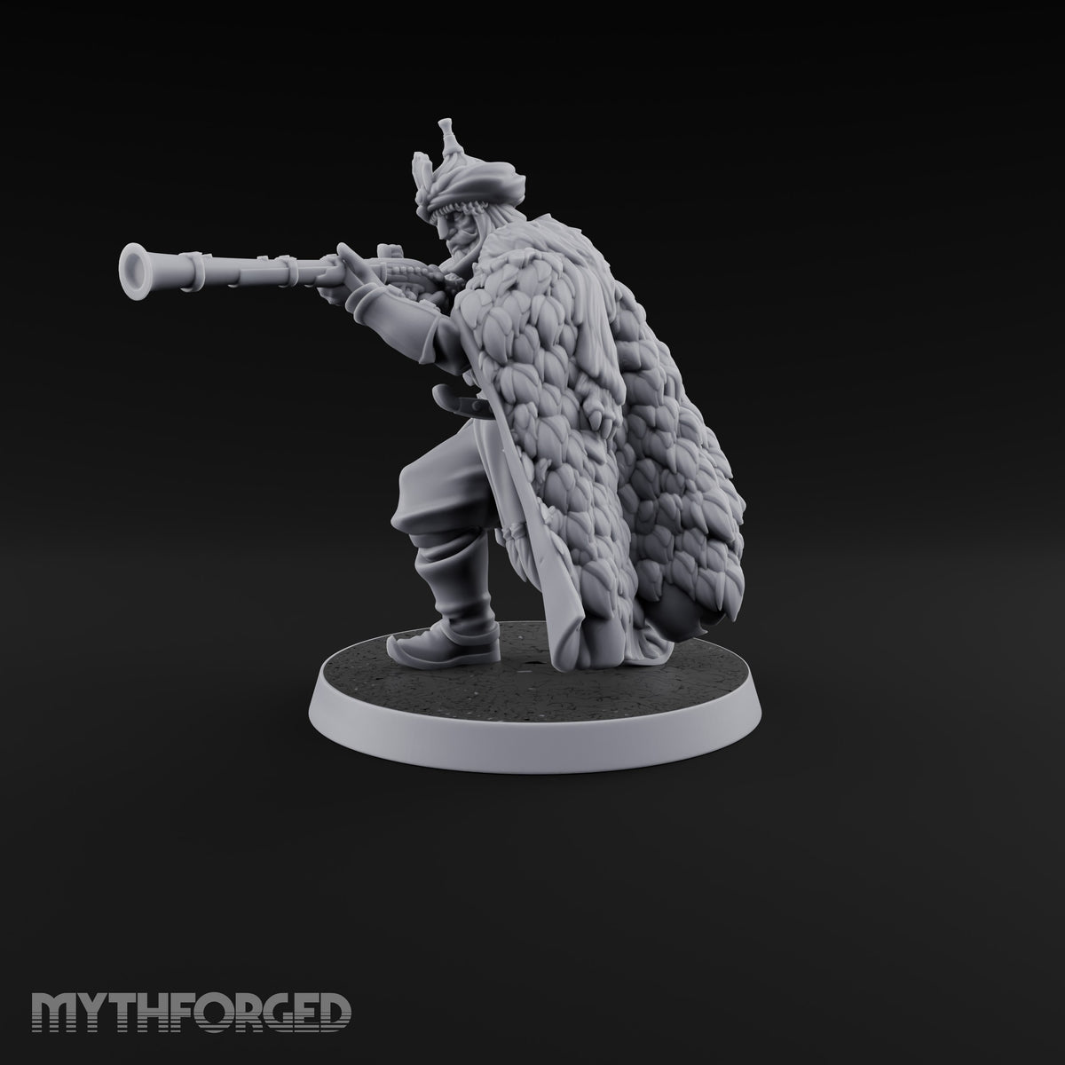 Standing to Arms Human Janissary D Miniature for Dungeons and Dragons, Pathfinder or other TTRPGs