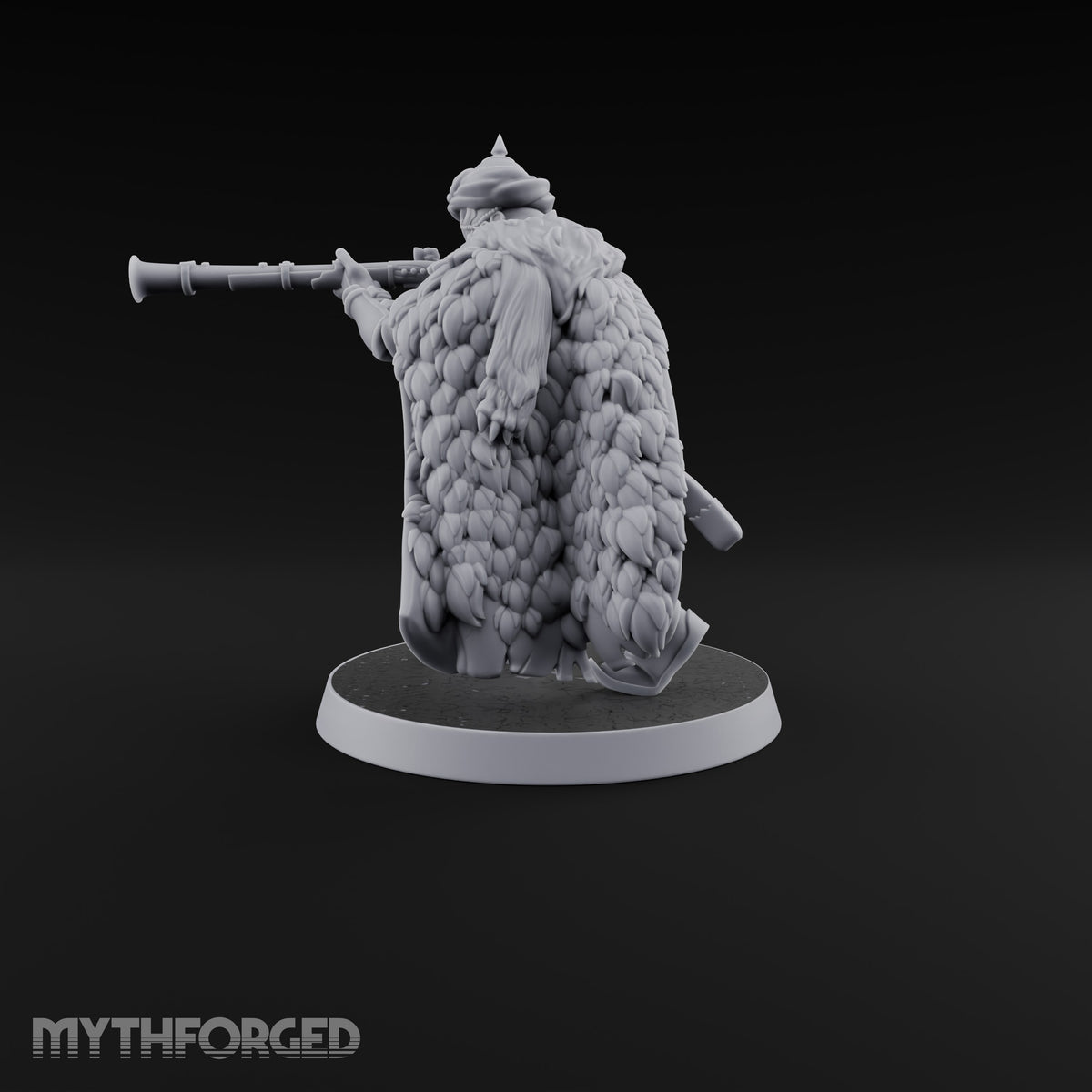 Standing to Arms Human Janissary D Miniature for Dungeons and Dragons, Pathfinder or other TTRPGs