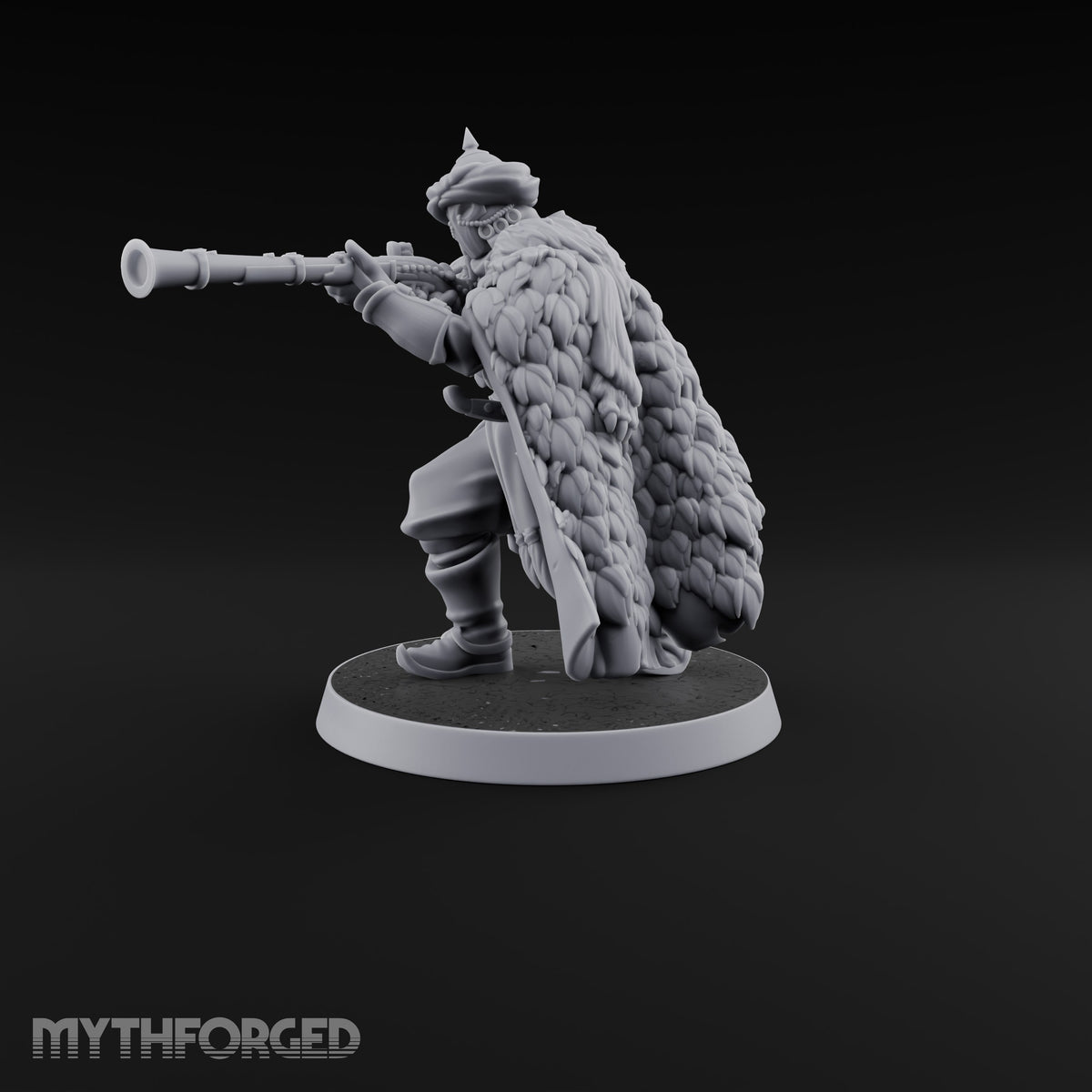 Standing to Arms Human Janissary D Miniature for Dungeons and Dragons, Pathfinder or other TTRPGs