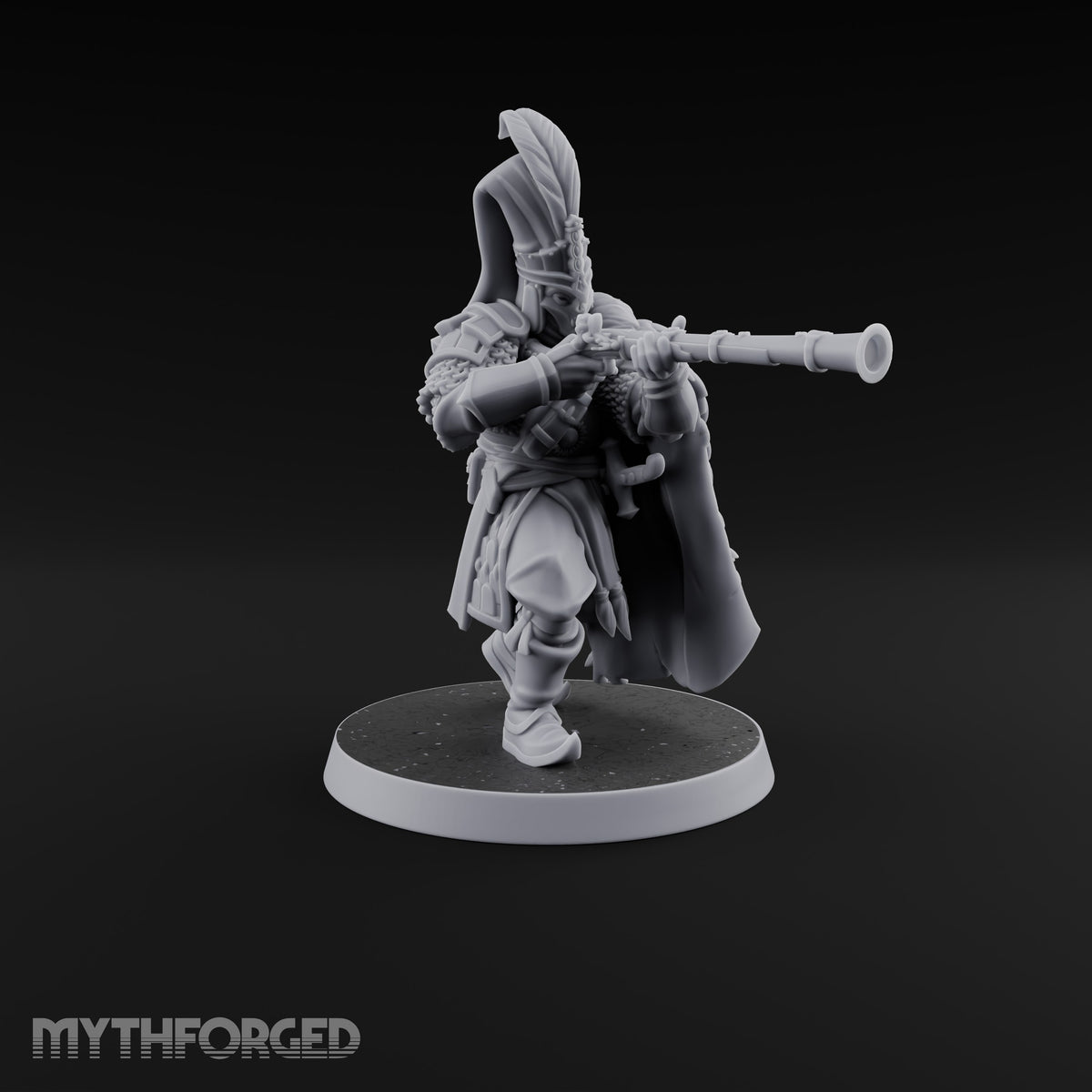 Standing to Arms Human Janissary D Miniature for Dungeons and Dragons, Pathfinder or other TTRPGs
