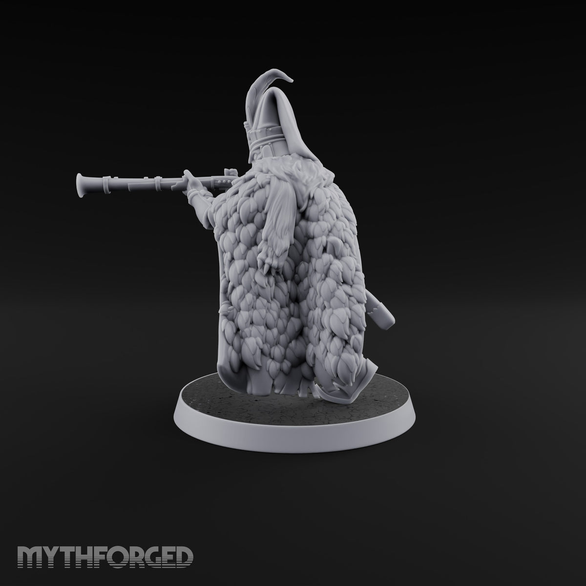 Standing to Arms Human Janissary D Miniature for Dungeons and Dragons, Pathfinder or other TTRPGs