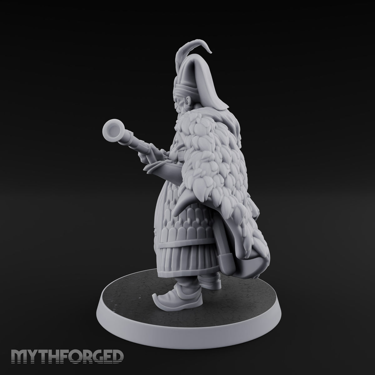 Standing to Arms Human Janissary E Miniature for Dungeons and Dragons, Pathfinder or other TTRPGs