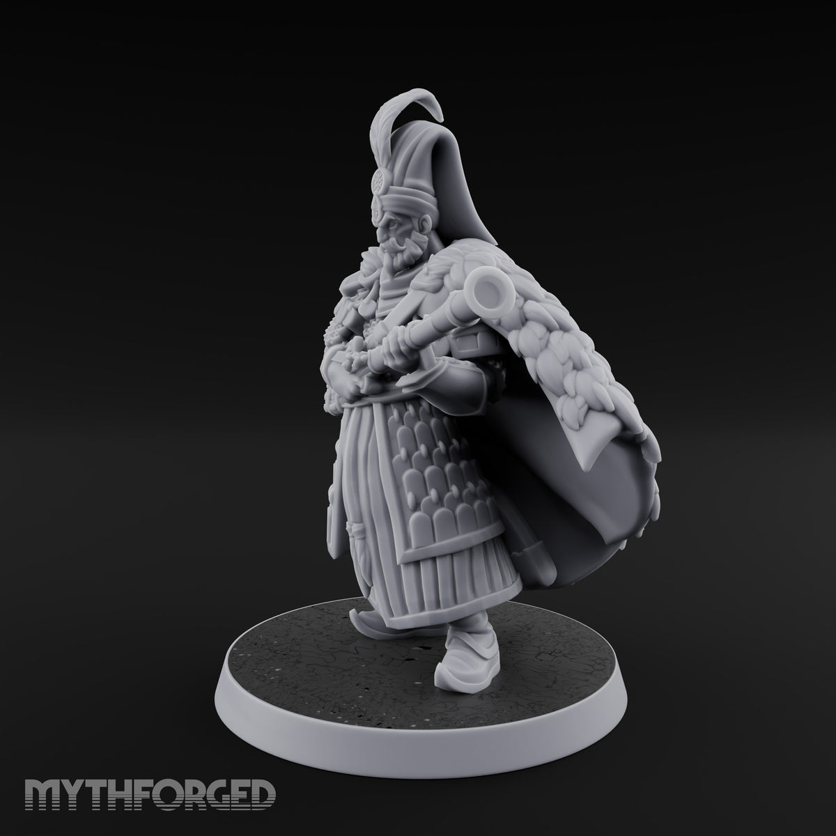 Standing to Arms Human Janissary E Miniature for Dungeons and Dragons, Pathfinder or other TTRPGs