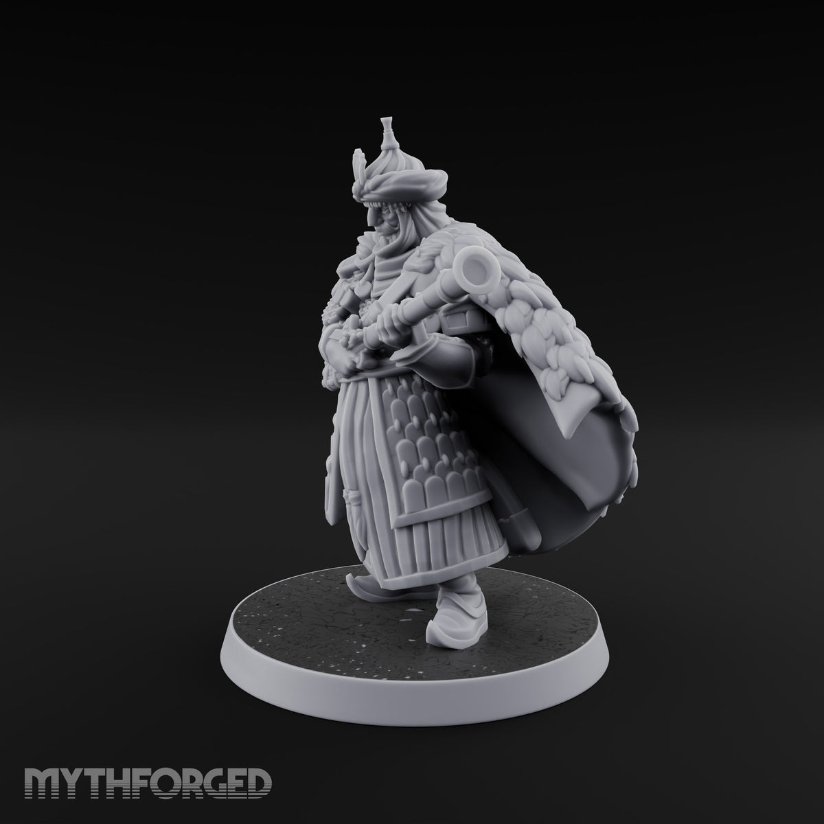 Standing to Arms Human Janissary E Miniature for Dungeons and Dragons, Pathfinder or other TTRPGs