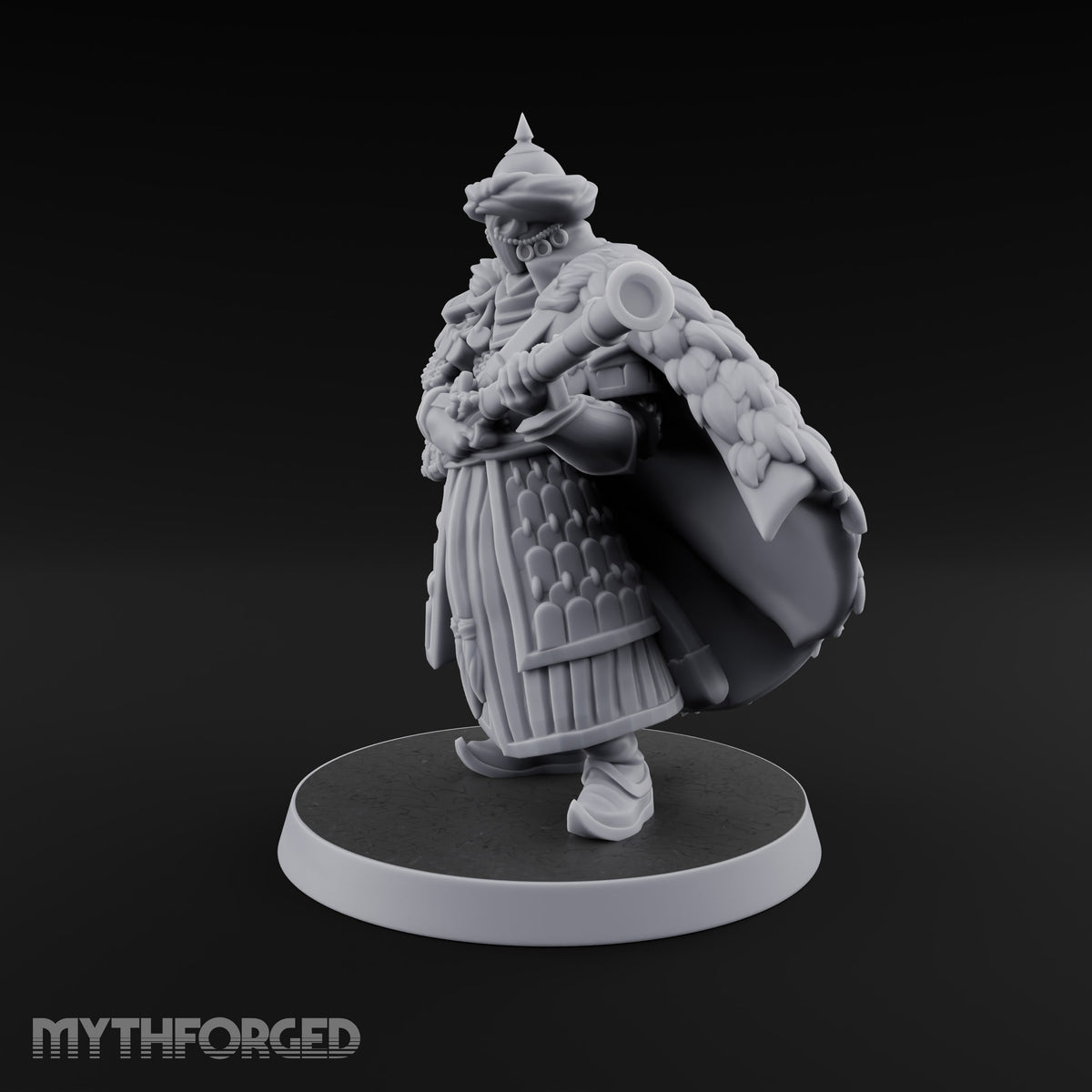 Standing to Arms Human Janissary E Miniature for Dungeons and Dragons, Pathfinder or other TTRPGs