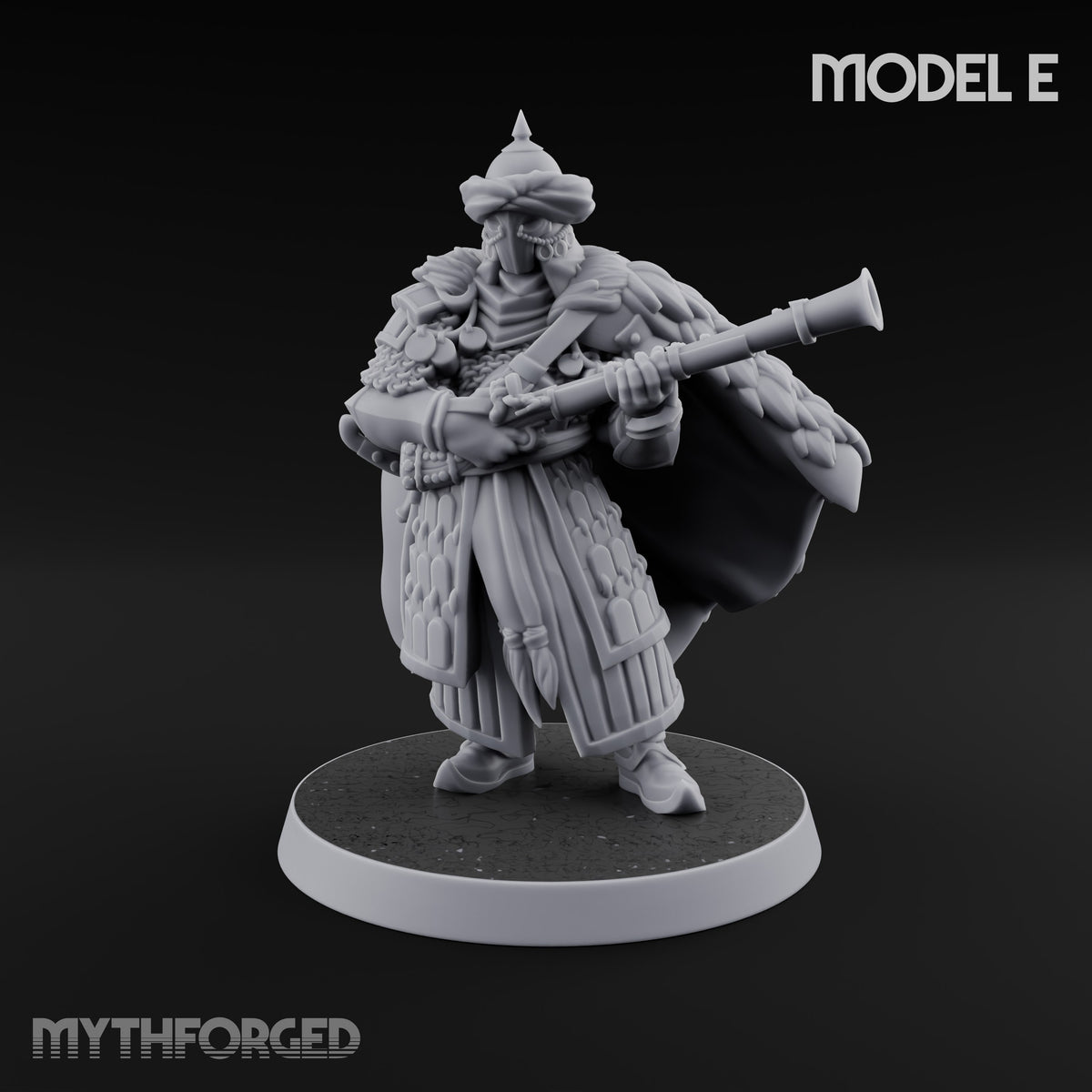 Standing to Arms Human Janissary E Miniature for Dungeons and Dragons, Pathfinder or other TTRPGs