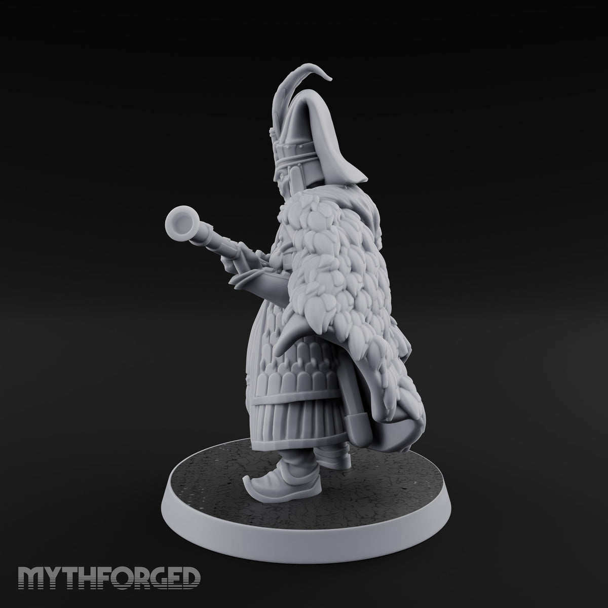 Standing to Arms Human Janissary E Miniature for Dungeons and Dragons, Pathfinder or other TTRPGs
