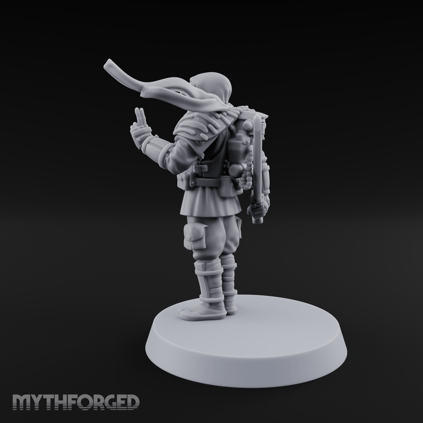 Weird War Japanese Ninja NCO Miniature for Dungeons and Dragons, Pathfinder or other TTRPGs
