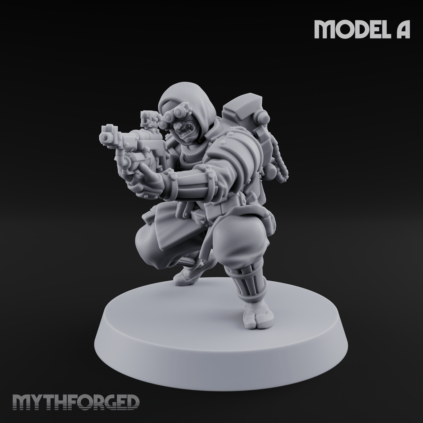 Weird War Japanese Ninja Riflemen Miniature for Dungeons and Dragons, Pathfinder or other TTRPGs