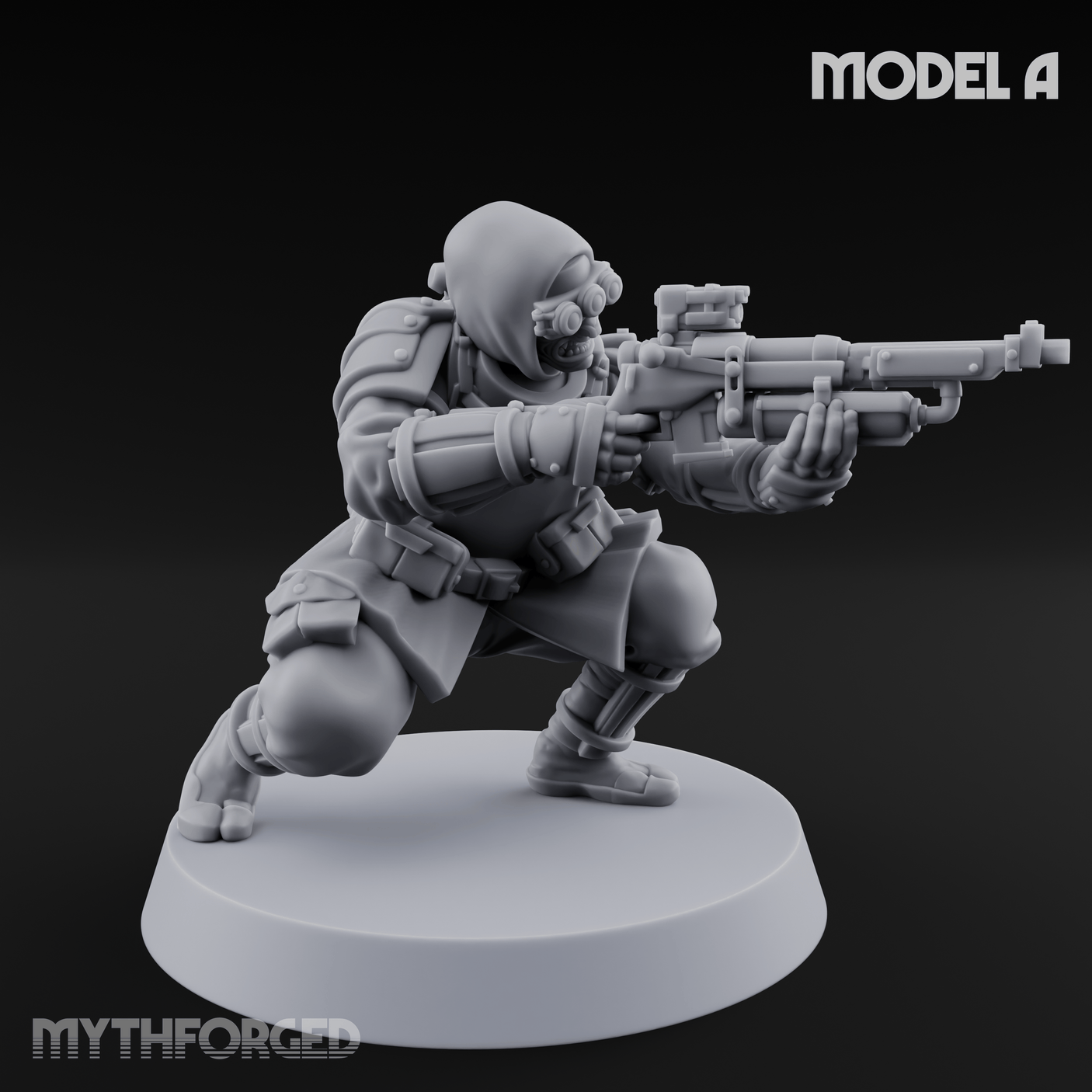 Weird War Japanese Ninja Riflemen A Miniature for Dungeons and Dragons, Pathfinder or other TTRPGs