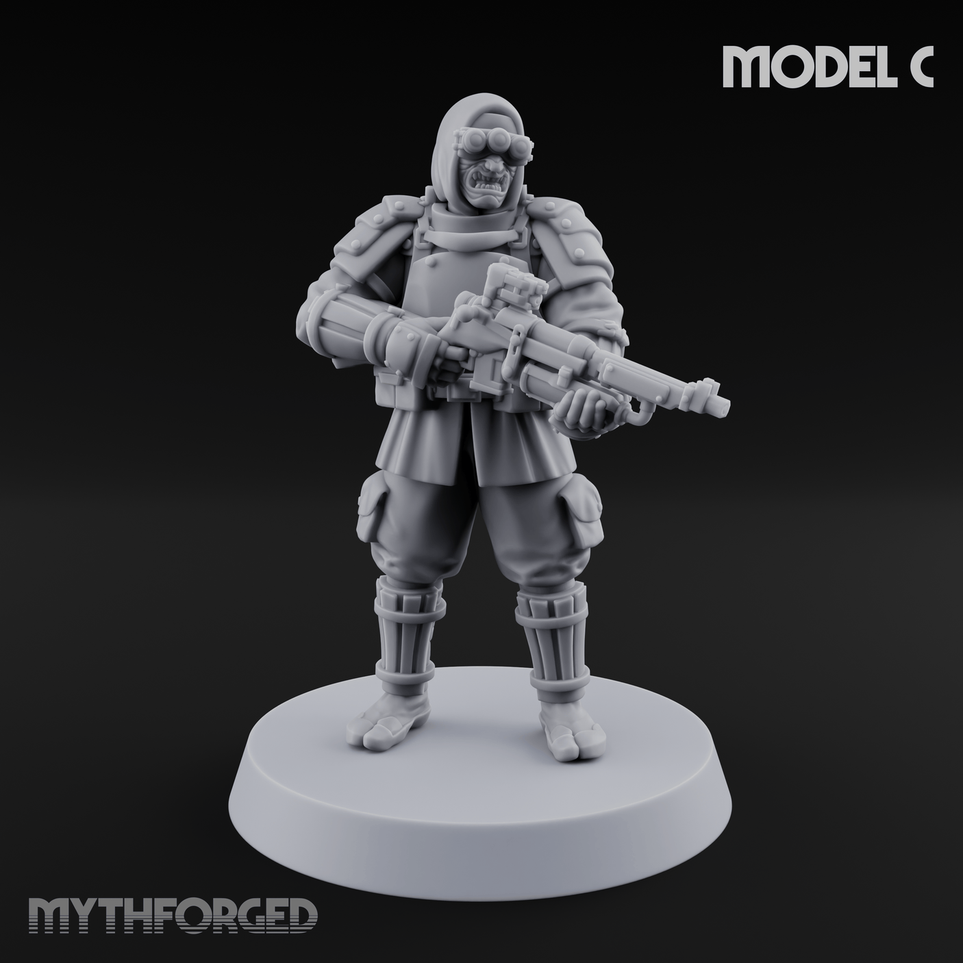 Weird War Japanese Ninja Riflemen C Miniature for Dungeons and Dragons, Pathfinder or other TTRPGs