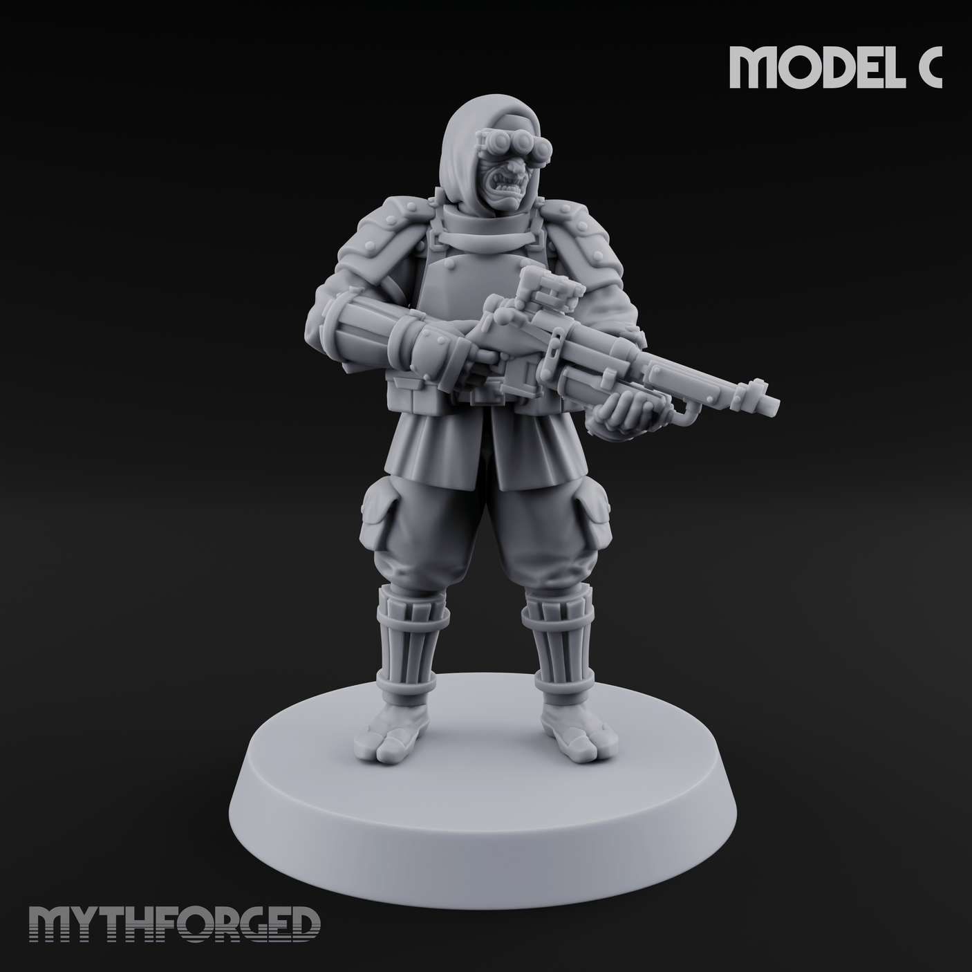 Weird War Japanese Ninja Riflemen C Miniature for Dungeons and Dragons, Pathfinder or other TTRPGs