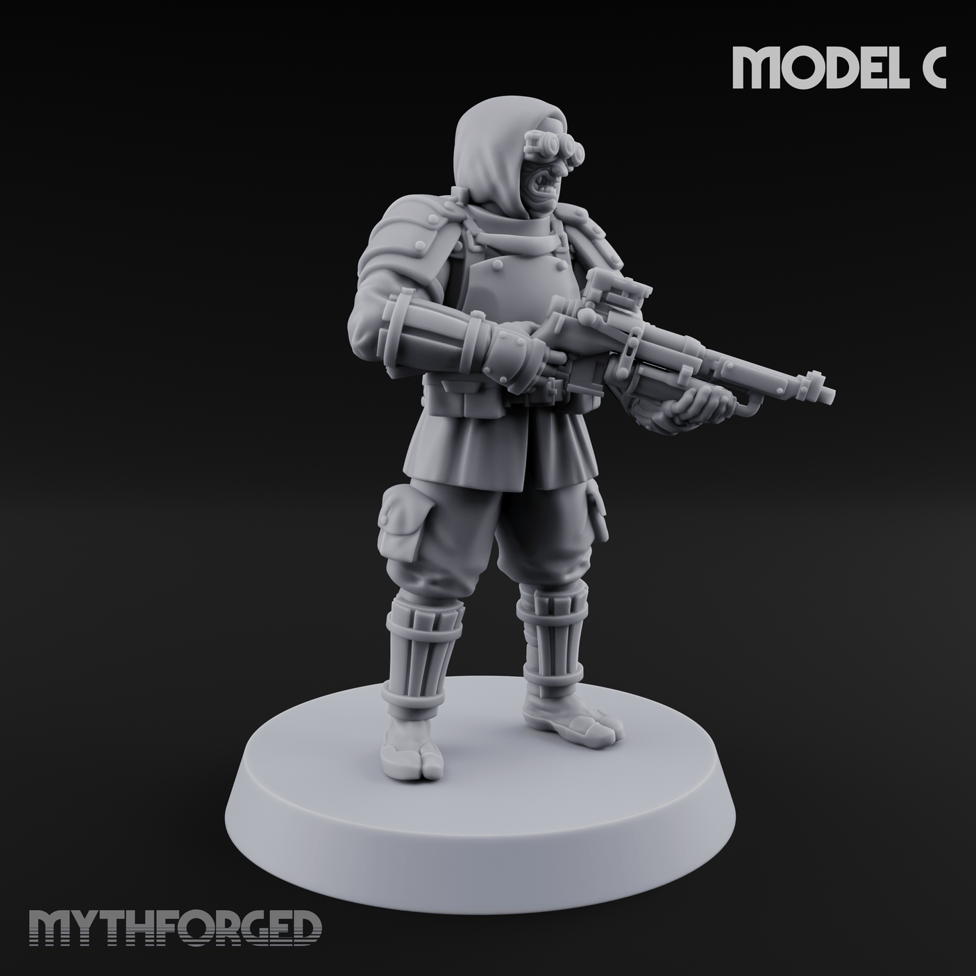 Weird War Japanese Ninja Riflemen C Miniature for Dungeons and Dragons, Pathfinder or other TTRPGs