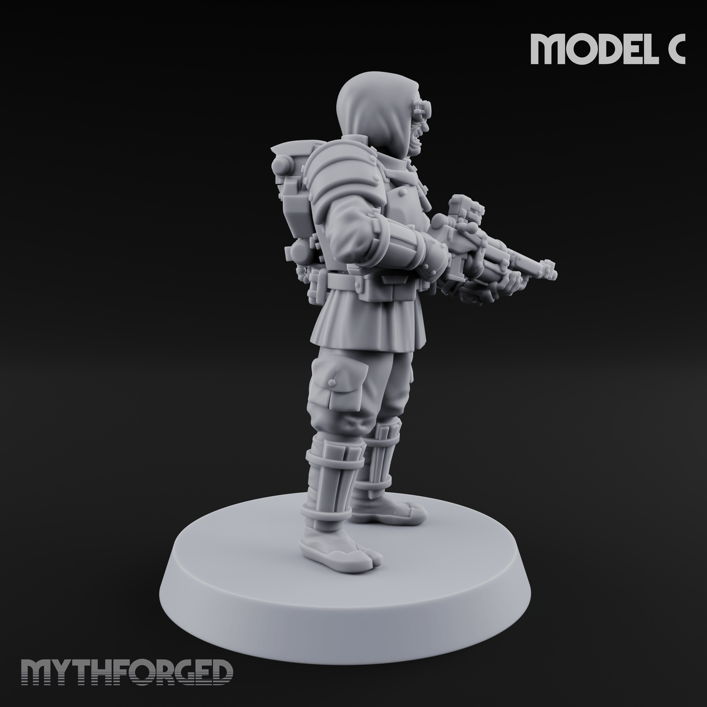 Weird War Japanese Ninja Riflemen C Miniature for Dungeons and Dragons, Pathfinder or other TTRPGs
