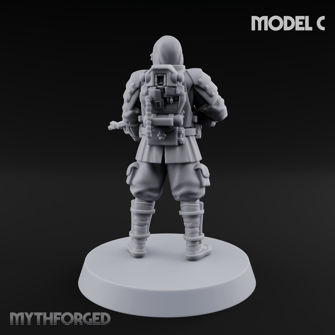 Weird War Japanese Ninja Riflemen C Miniature for Dungeons and Dragons, Pathfinder or other TTRPGs