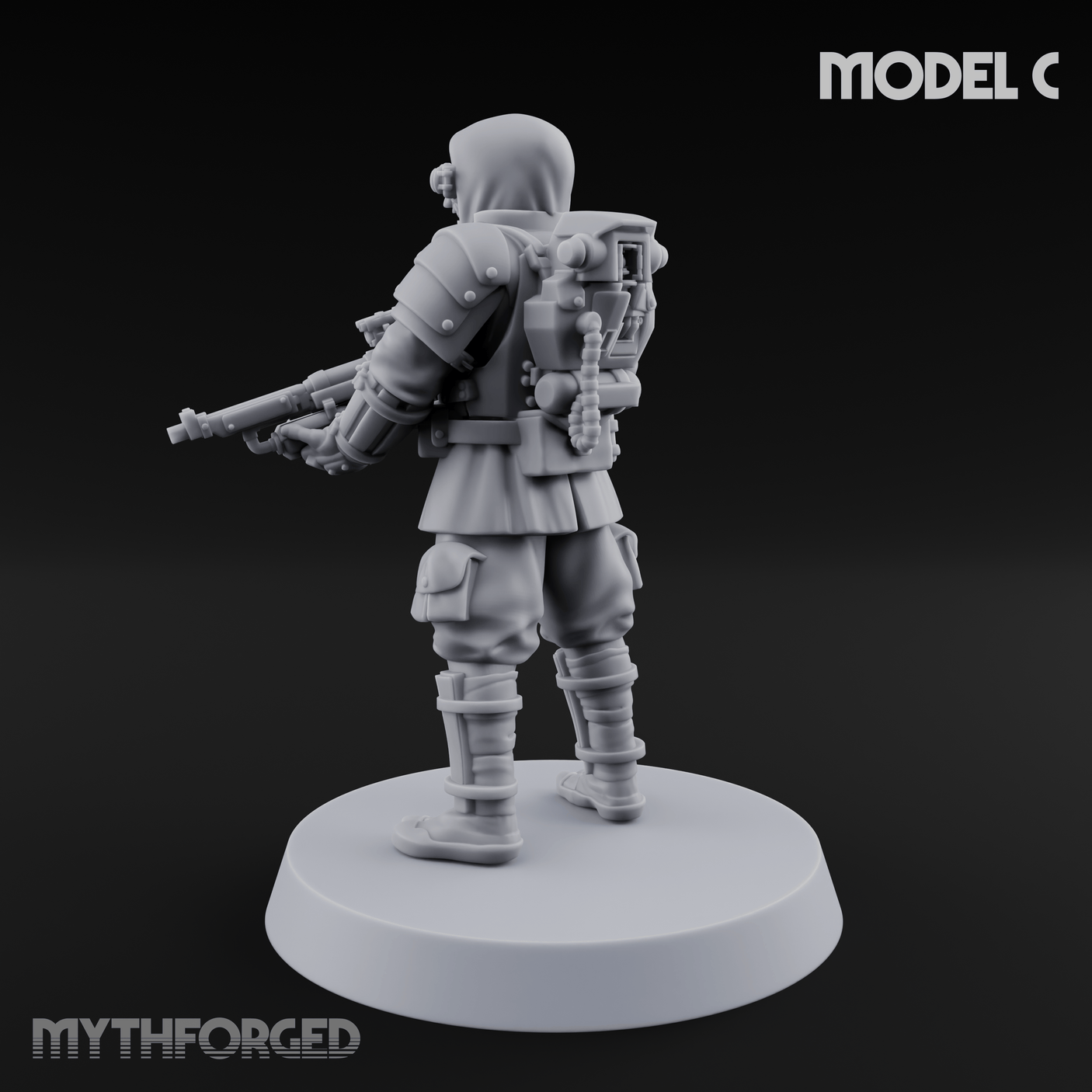 Weird War Japanese Ninja Riflemen C Miniature for Dungeons and Dragons, Pathfinder or other TTRPGs