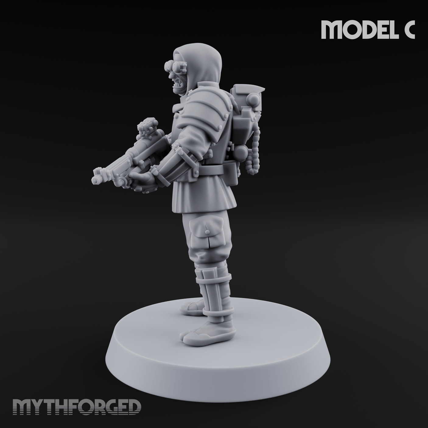 Weird War Japanese Ninja Riflemen C Miniature for Dungeons and Dragons, Pathfinder or other TTRPGs