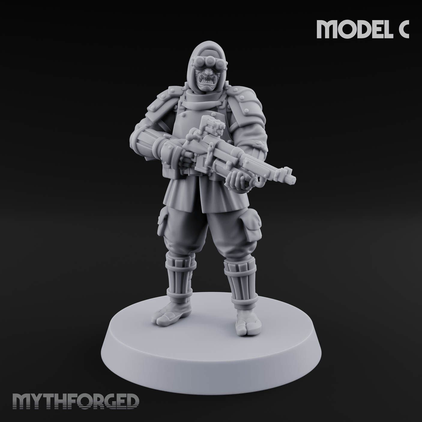 Weird War Japanese Ninja Riflemen C Miniature for Dungeons and Dragons, Pathfinder or other TTRPGs