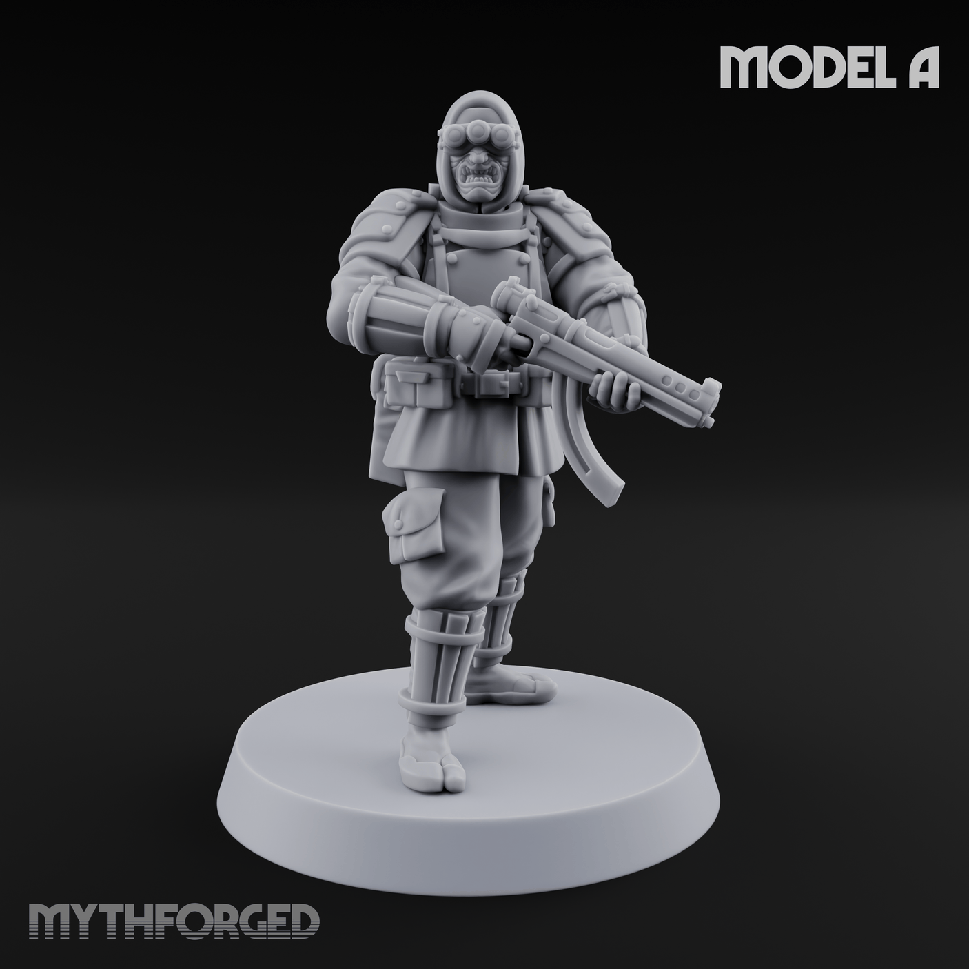 Weird War Japanese Ninja SMG Gunners A Miniature for Dungeons and Dragons, Pathfinder or other TTRPGs