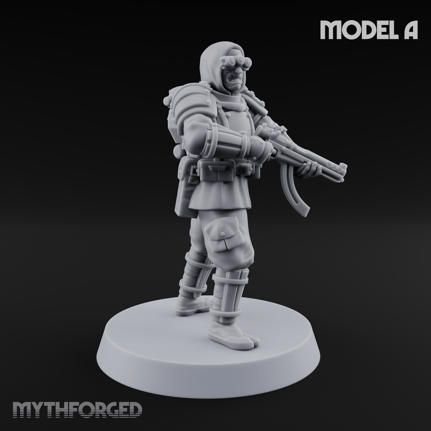 Weird War Japanese Ninja SMG Gunners A Miniature for Dungeons and Dragons, Pathfinder or other TTRPGs