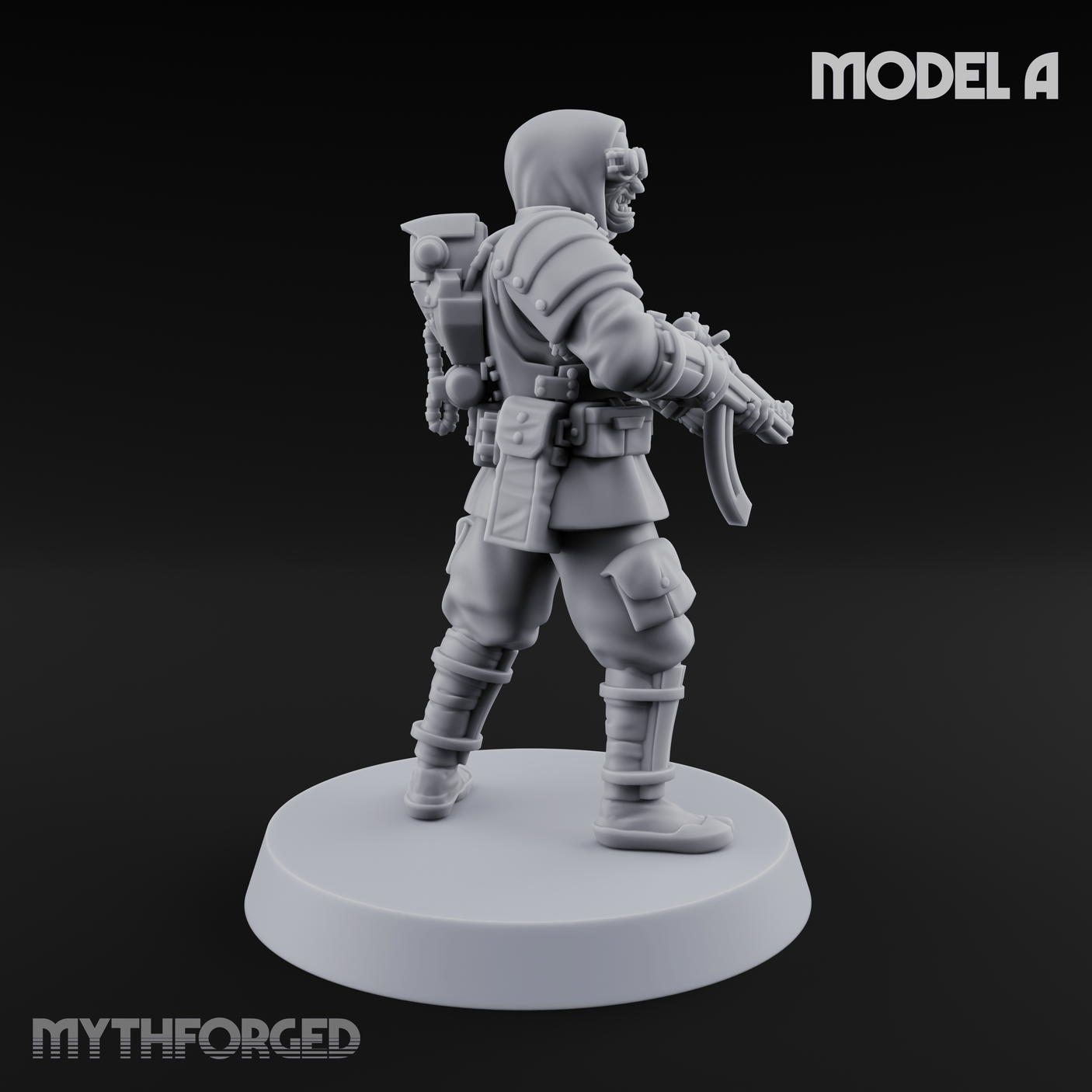 Weird War Japanese Ninja SMG Gunners A Miniature for Dungeons and Dragons, Pathfinder or other TTRPGs