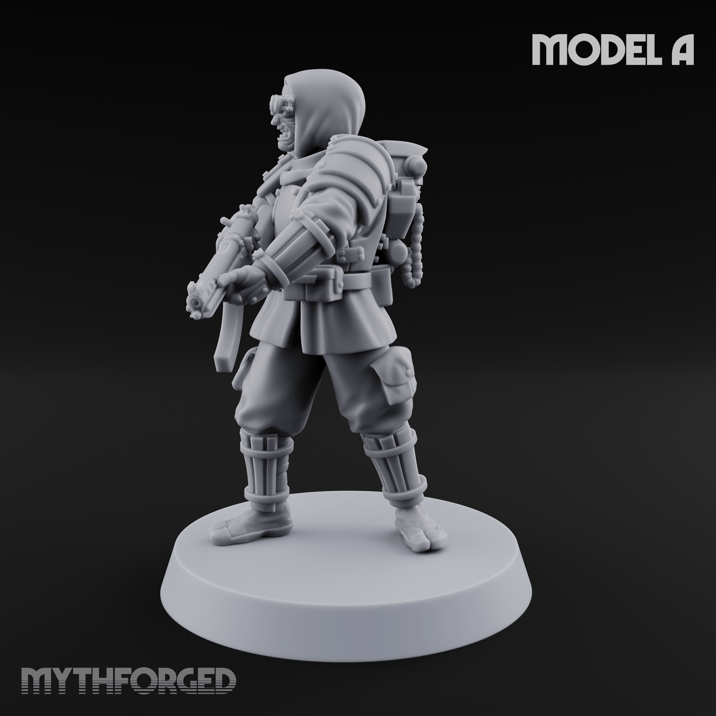Weird War Japanese Ninja SMG Gunners A Miniature for Dungeons and Dragons, Pathfinder or other TTRPGs