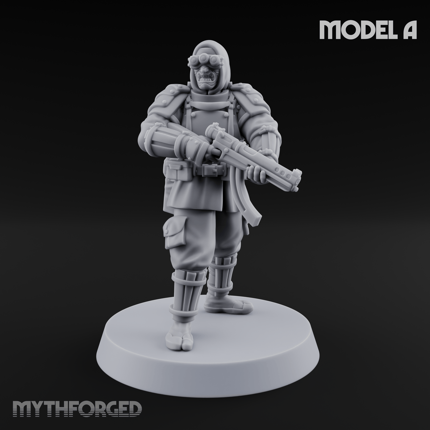Weird War Japanese Ninja SMG Gunners A Miniature for Dungeons and Dragons, Pathfinder or other TTRPGs