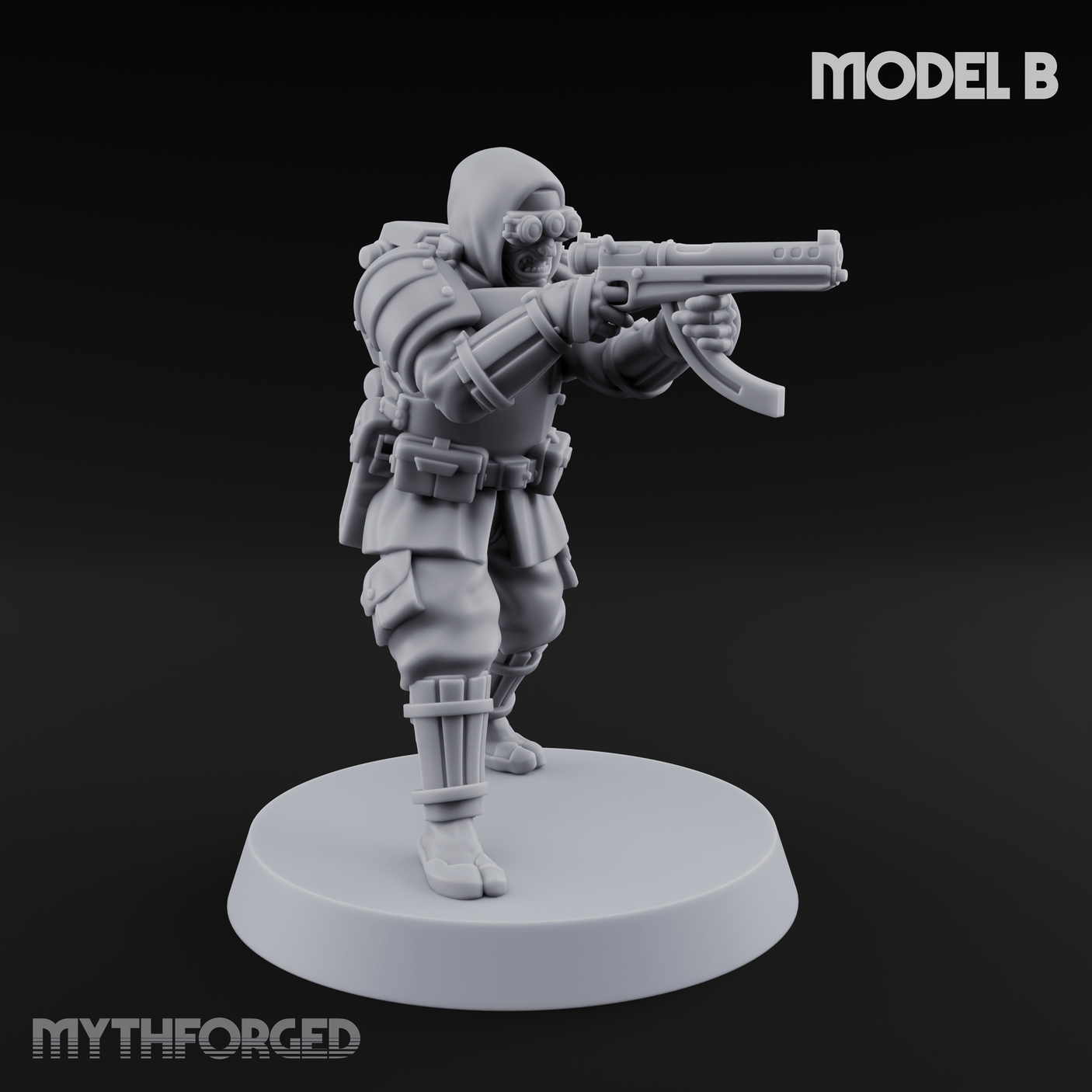 Weird War Japanese Ninja SMG Gunners B Miniature for Dungeons and Dragons, Pathfinder or other TTRPGs