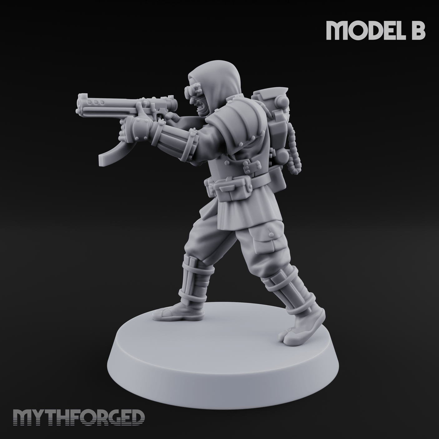 Weird War Japanese Ninja SMG Gunners B Miniature for Dungeons and Dragons, Pathfinder or other TTRPGs