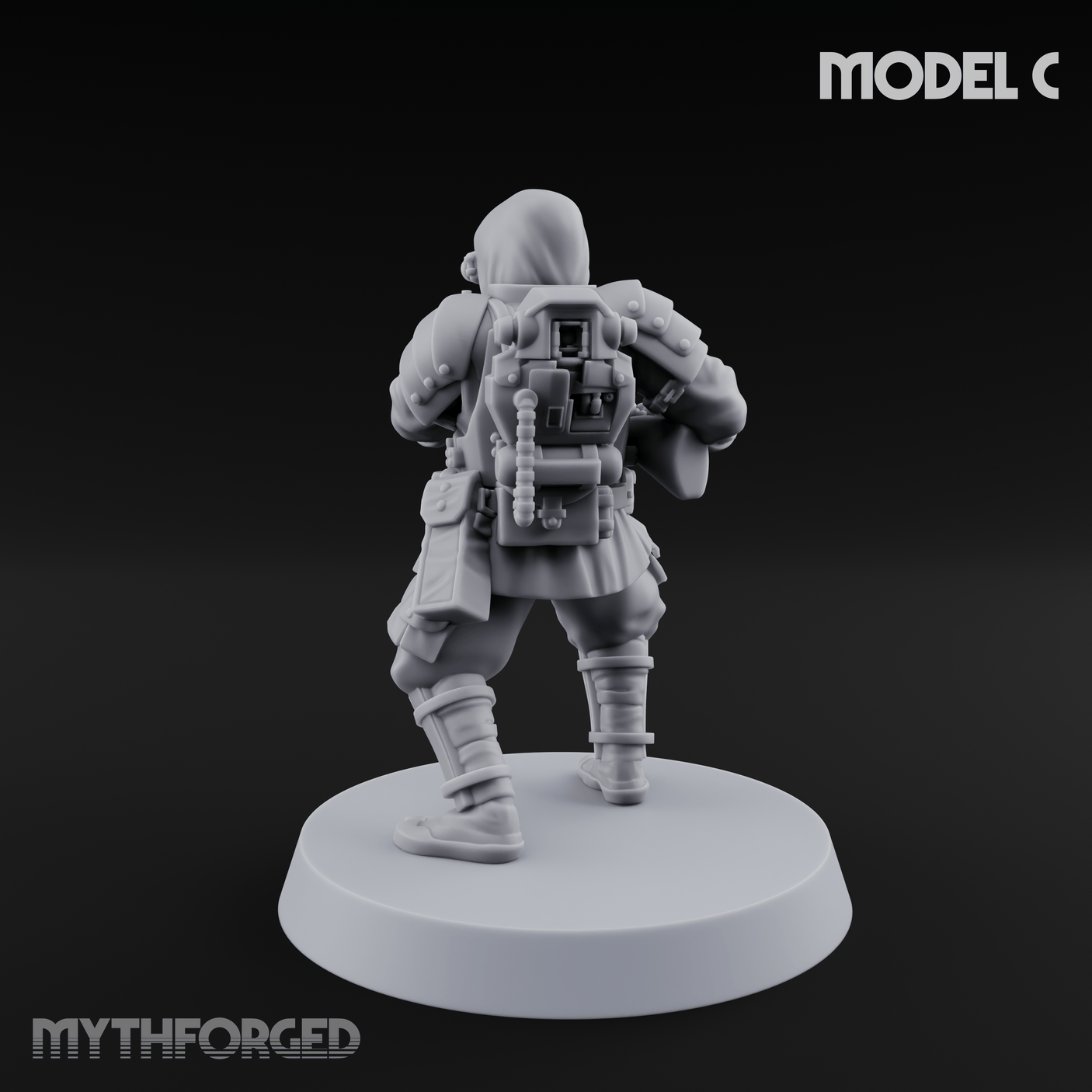 Weird War Japanese Ninja SMG Gunners C Miniature for Dungeons and Dragons, Pathfinder or other TTRPGs