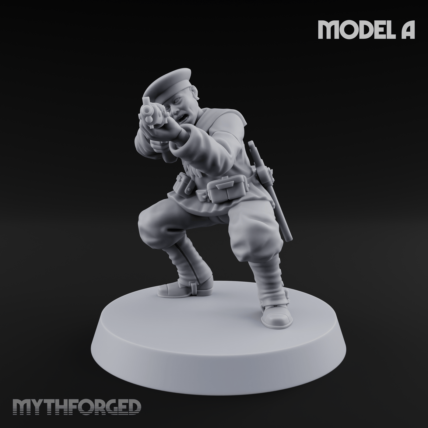 Weird War Japanese Aiming Riflemen A Miniature for Dungeons and Dragons, Pathfinder or other TTRPGs
