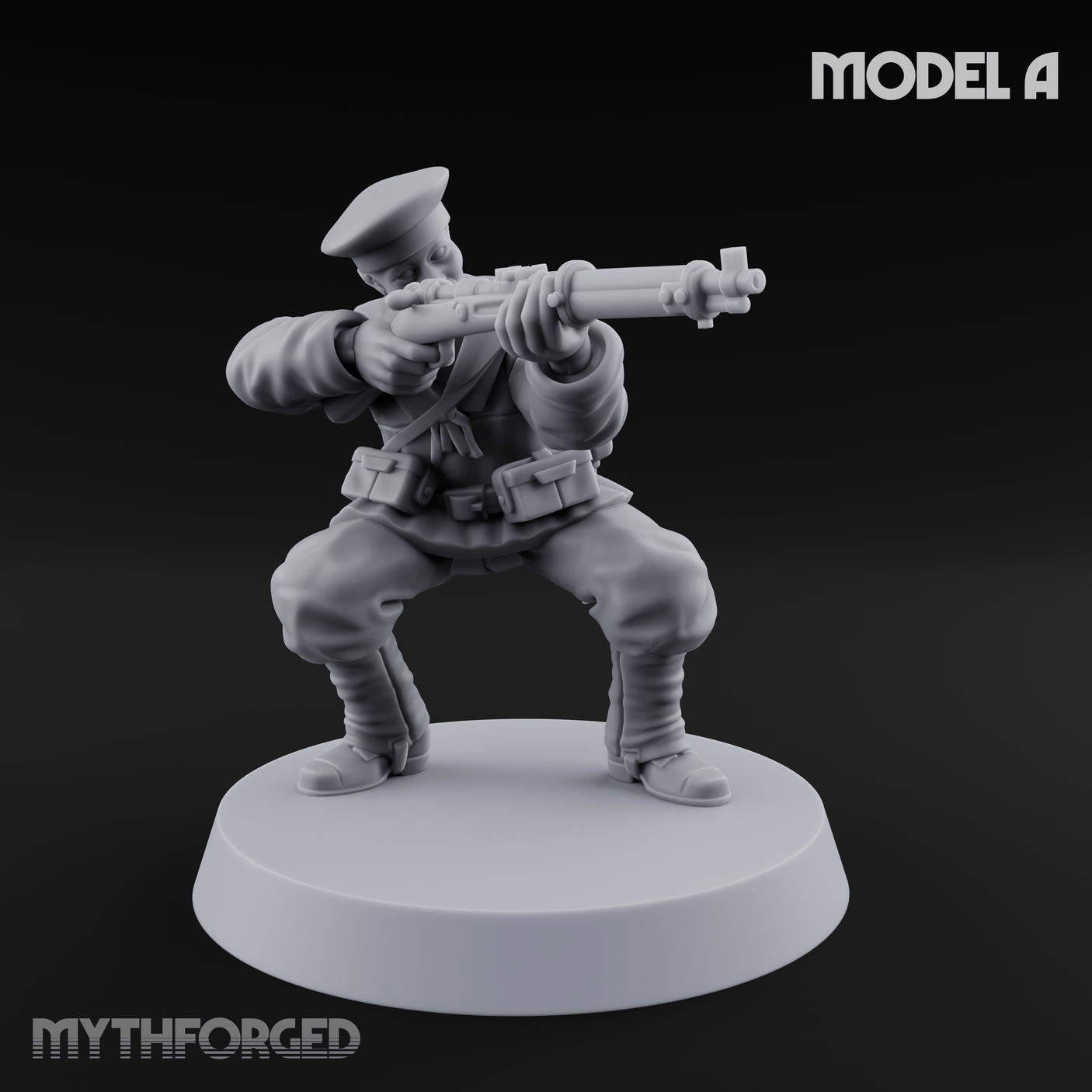Weird War Japanese Aiming Riflemen A Miniature for Dungeons and Dragons, Pathfinder or other TTRPGs