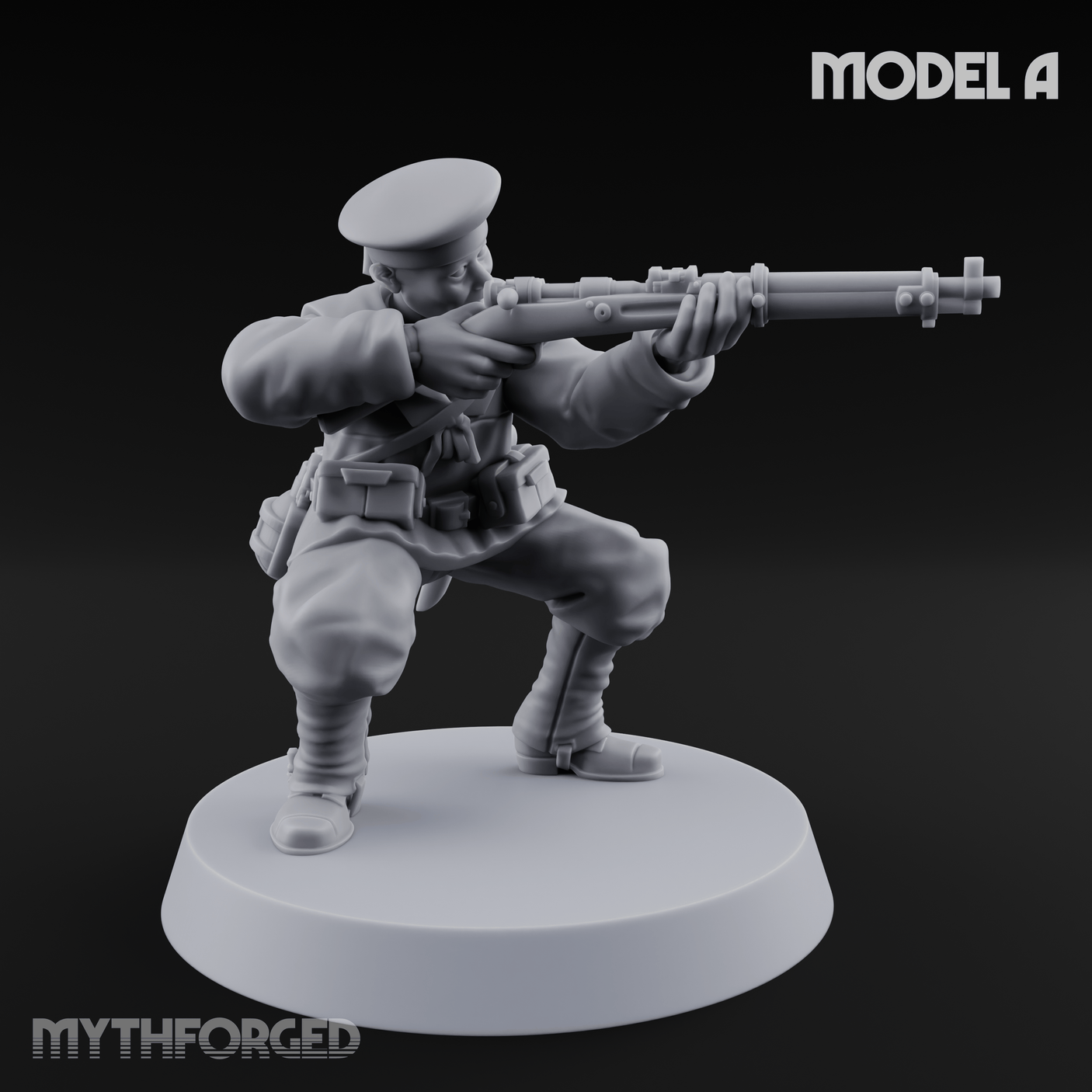 Weird War Japanese Aiming Riflemen A Miniature for Dungeons and Dragons, Pathfinder or other TTRPGs