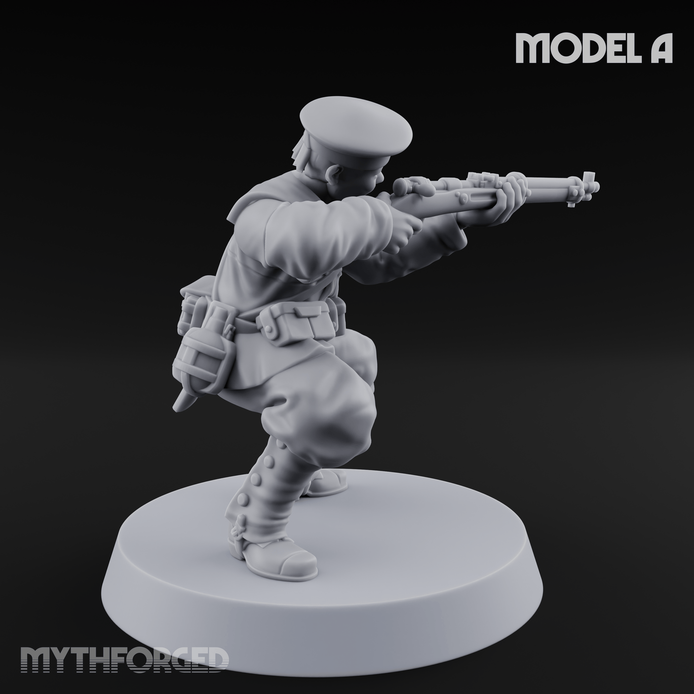 Weird War Japanese Aiming Riflemen A Miniature for Dungeons and Dragons, Pathfinder or other TTRPGs