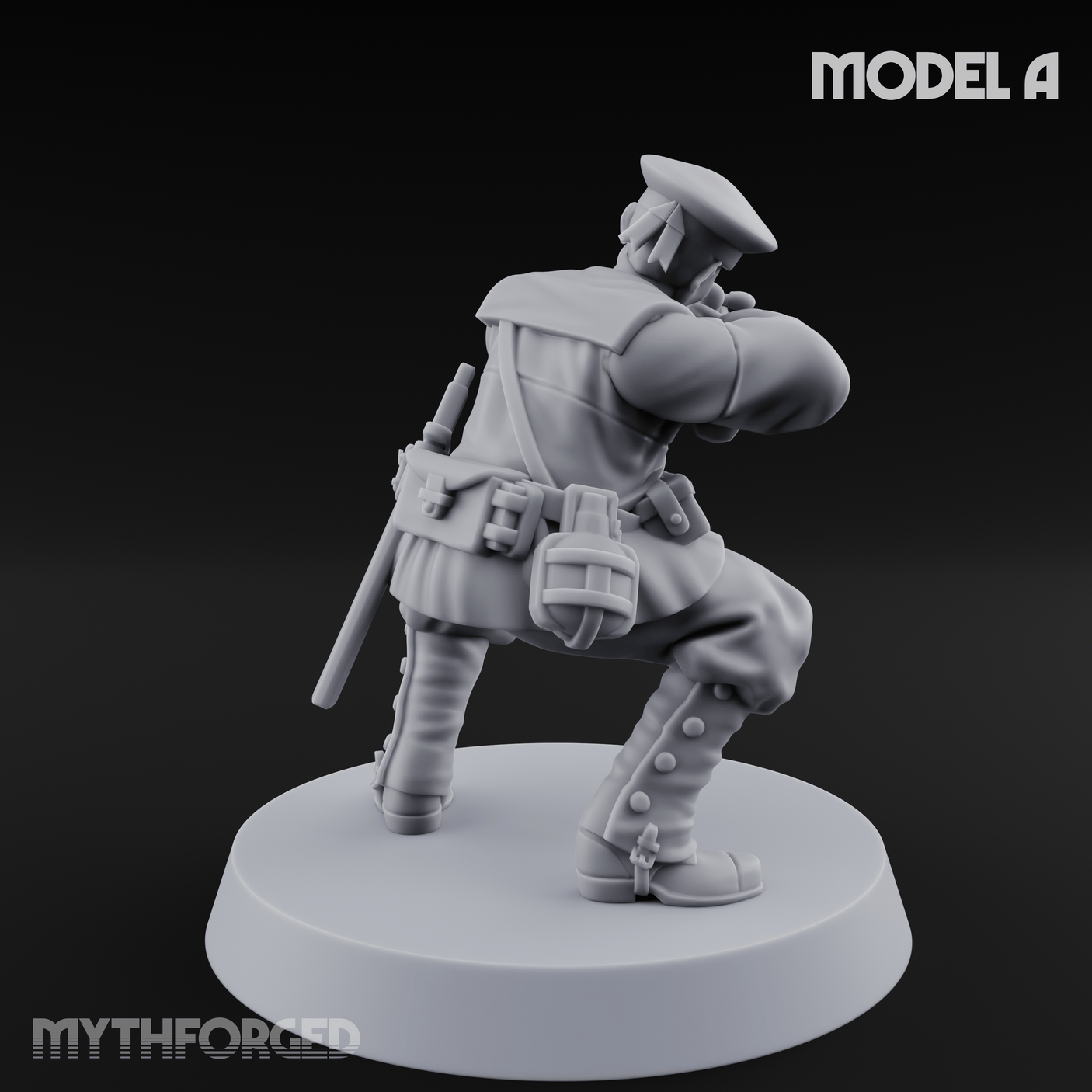 Weird War Japanese Aiming Riflemen A Miniature for Dungeons and Dragons, Pathfinder or other TTRPGs