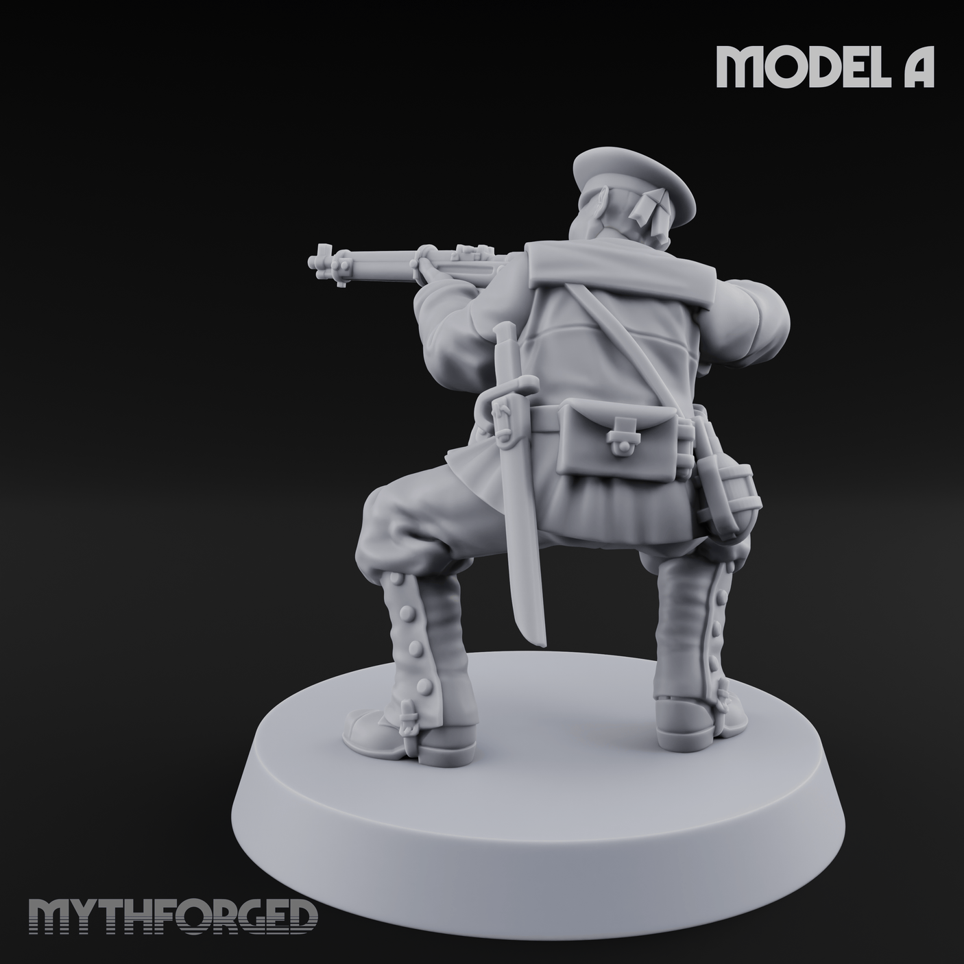 Weird War Japanese Aiming Riflemen A Miniature for Dungeons and Dragons, Pathfinder or other TTRPGs