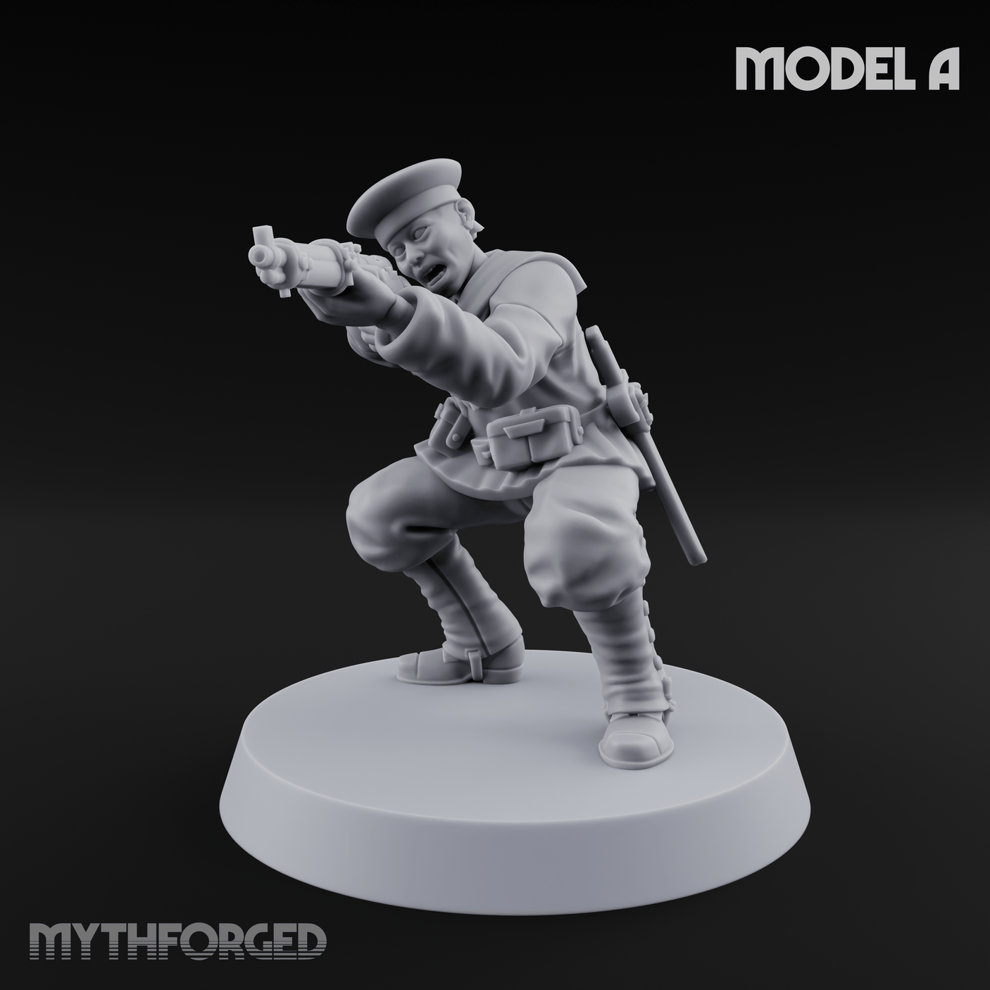 Weird War Japanese Aiming Riflemen A Miniature for Dungeons and Dragons, Pathfinder or other TTRPGs