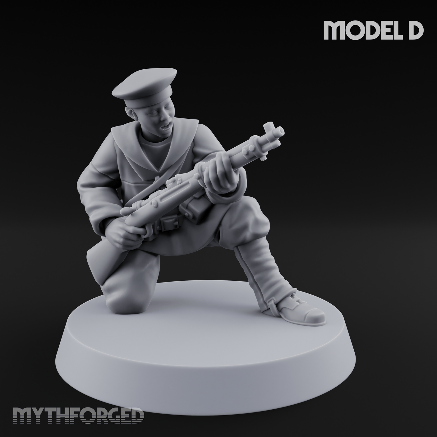 Weird War Japanese Aiming Riflemen D Miniature for Dungeons and Dragons, Pathfinder or other TTRPGs